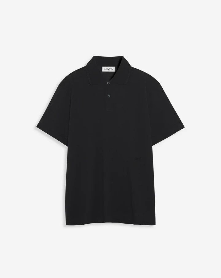 Lanvin o1w1db10924 Classic Polo Shirt in Black Size US L / EU 52-54 / 3 - 1 Thumbnail