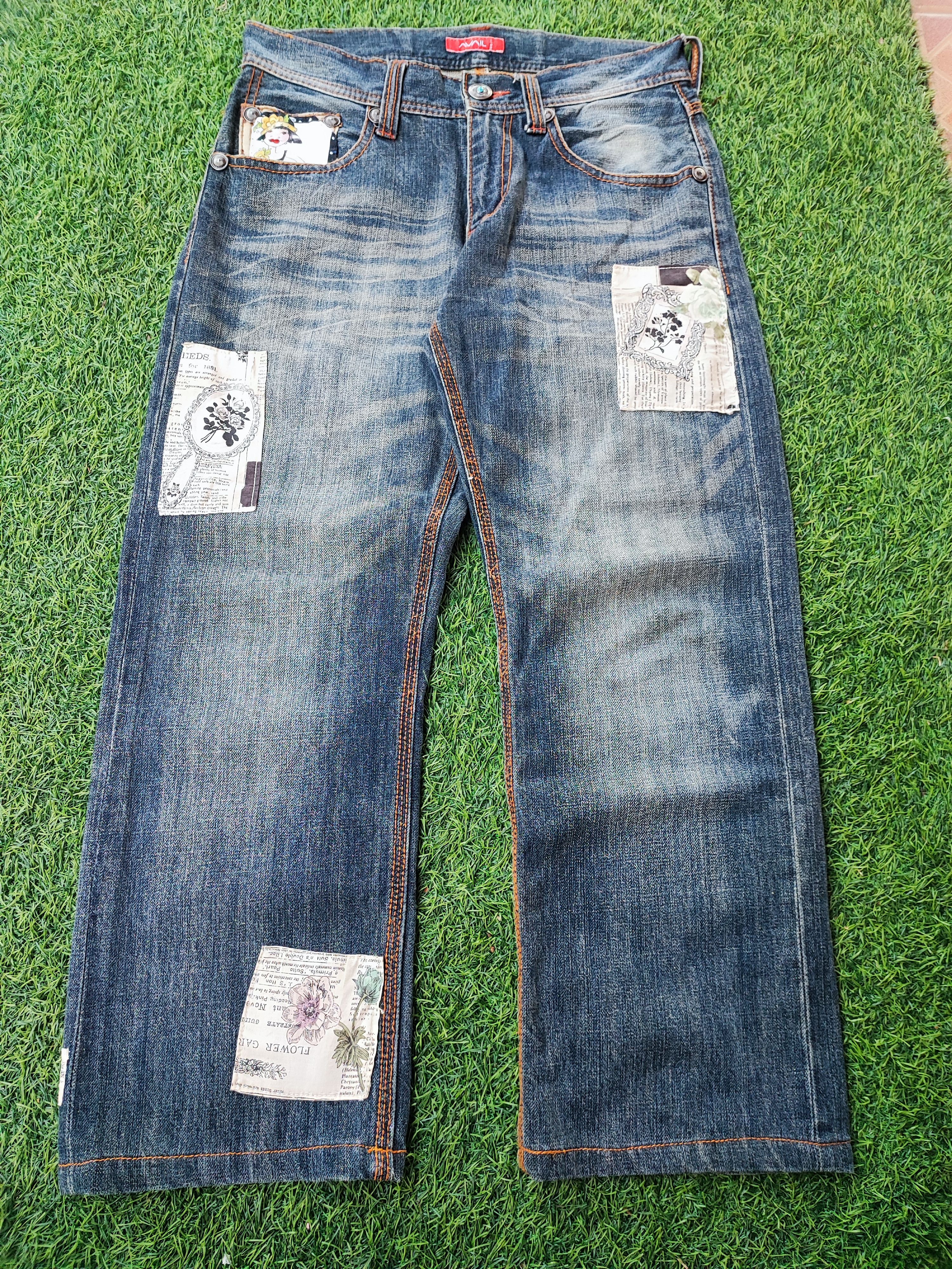 Undercover Avail Patchwork Art Jeans Punk Style Size US 31 - 2 Thumbnail