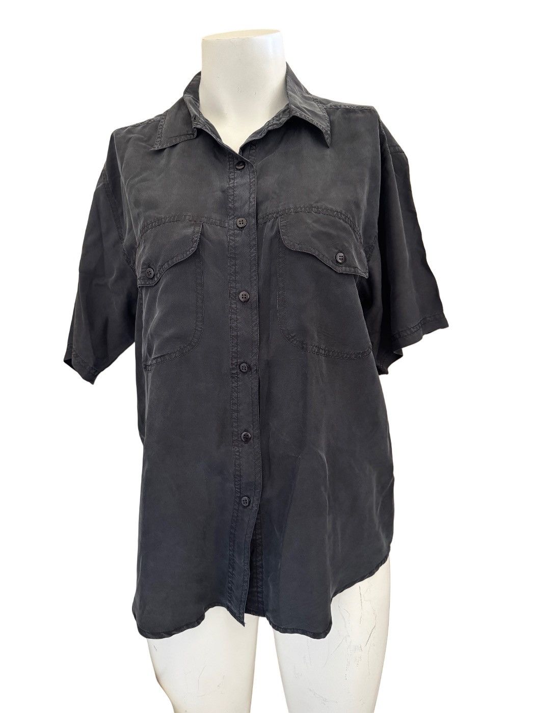 Other Louise paris medium blue 100% silk 90’s retro button up Size M / US 6-8 / IT 42-44 - 1 Thumbnail