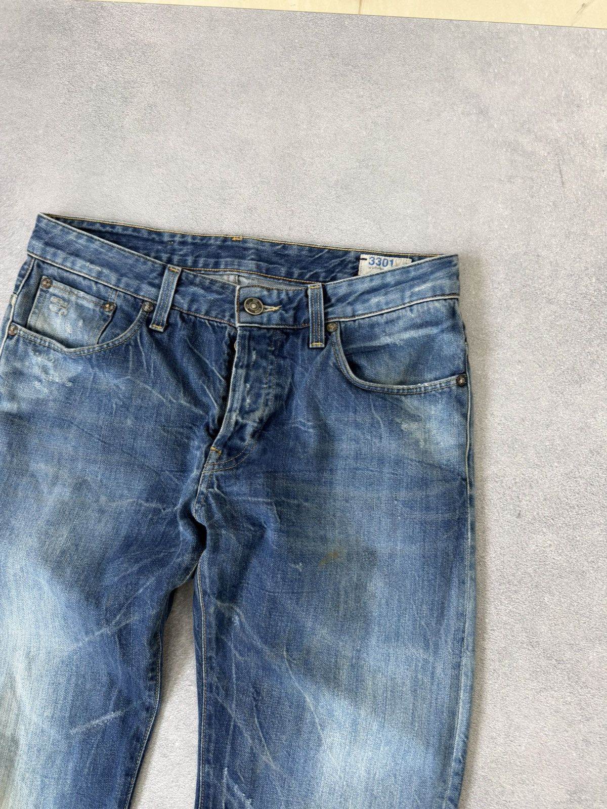 Hedi Slimane 2000s Edwin Hedi Slimame Style Washed Distressed Denim Jeans Size US 33 - 9 Thumbnail
