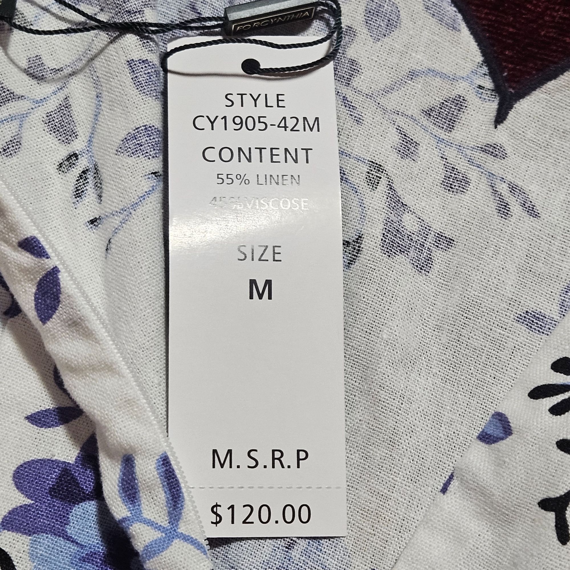 Other For Cynthia Women Blue Floral Dress M Scallop Hem Resort Sty Size M / US 6-8 / IT 42-44 - 4 Thumbnail