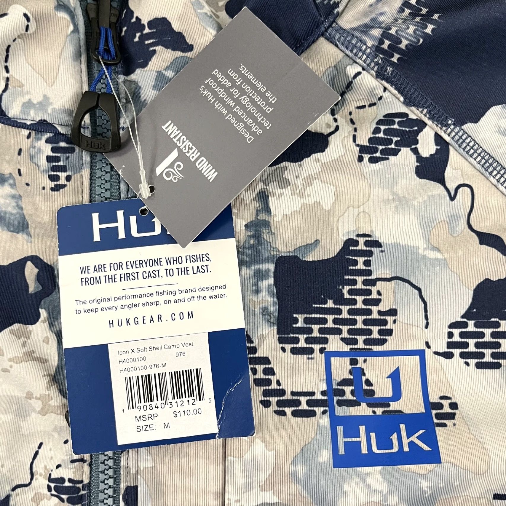 Vintage HUK Vest Mens Medium Icon x Soft Shell Camo Blue Brown Fishing Performance NEW Jacket) Size US M / EU 48-50 / 2 - 3 Thumbnail
