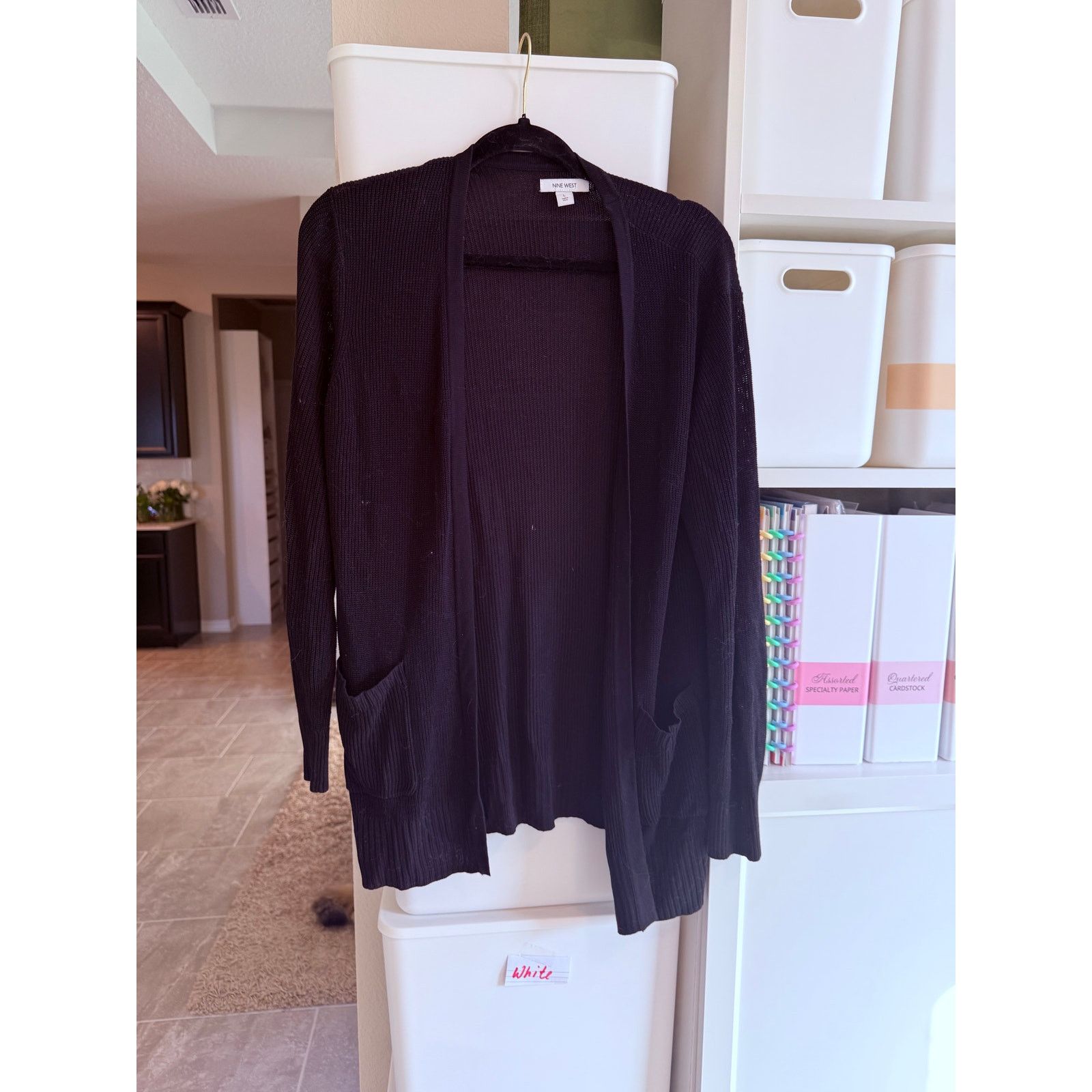 Nine West Nine West Black Rib Knit Open Cardigan Women L - A002 Size L / US 10 / IT 46 - 2 Thumbnail