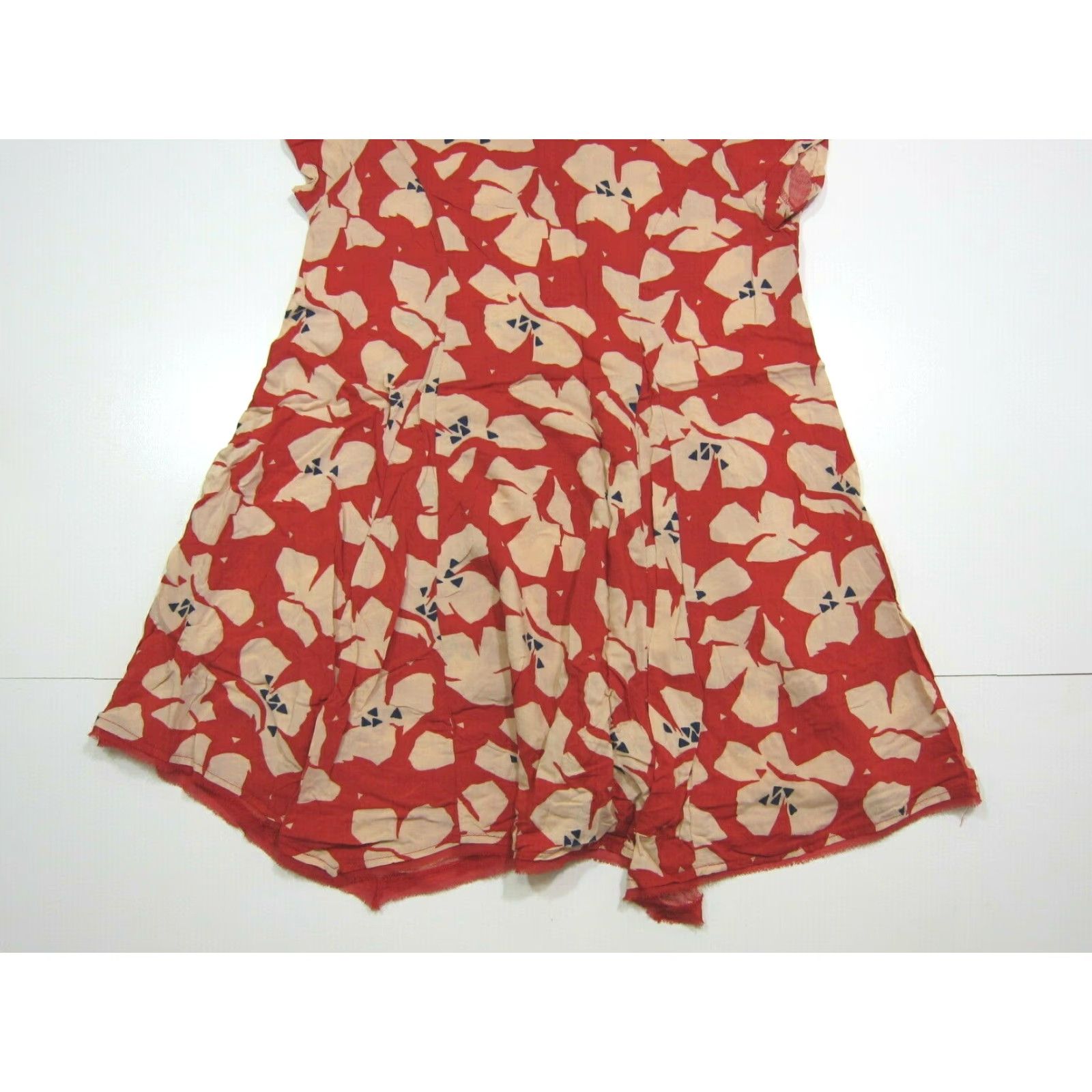 Vintage Silence + Noise 100% Rayon Red Blue Ivory Floral Tunic Sheath Dress Women Small Size S / US 4 / IT 40 - 7 Thumbnail