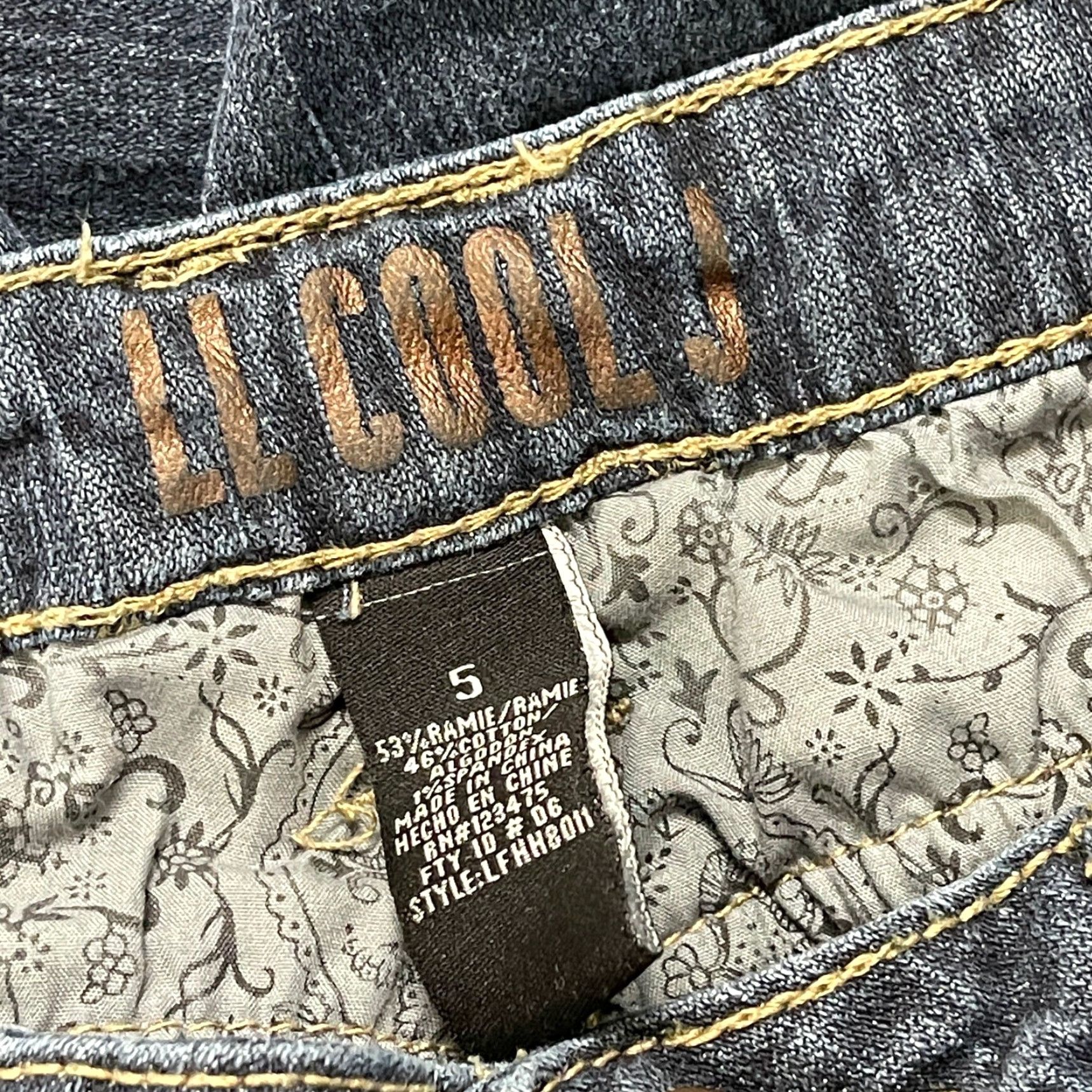 Denime VINTAGE LL Cool J Women Jeans Junior Size 5 Dark Blue Denim Slim Straight Cotton Size 27" / US 4 / IT 40 - 3 Thumbnail