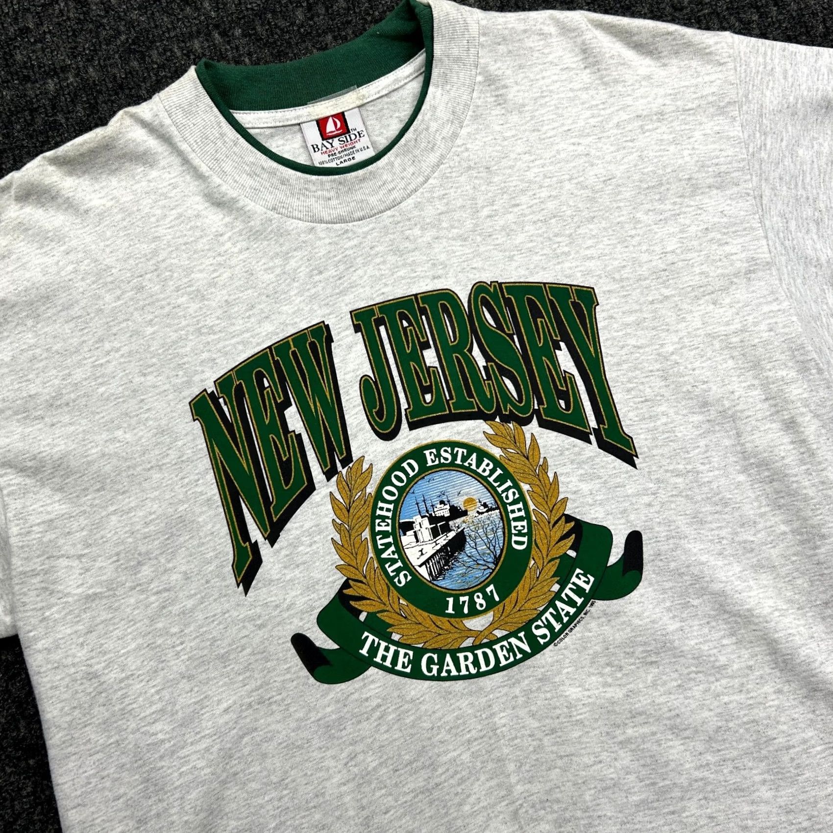 Vintage VINTAGE Bay Side The Garden State T Shirt Men L Gray 1990s Heavyweight Cotton Jersey 90s City USA Shirt Size US L / EU 52-54 / 3 - 2 Thumbnail