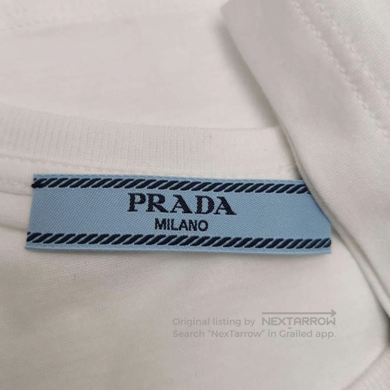 Prada Prada Classic Cotton Crew Neck T. Size L / US 10 / IT 46 - 4 Thumbnail
