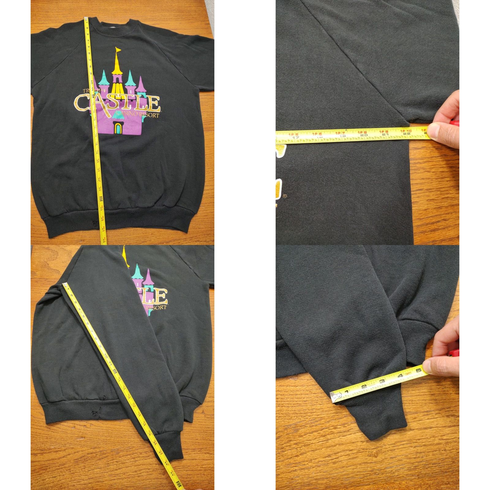 Jerzees VINTAGE 90s Trump Castle Casino Resort Sweatshirt Crewneck Mens L Black JERZEES USA Patriotic Logo Pullover Knit Cotton Polyester Made in USA Size US L / EU 52-54 / 3 - 8 Thumbnail