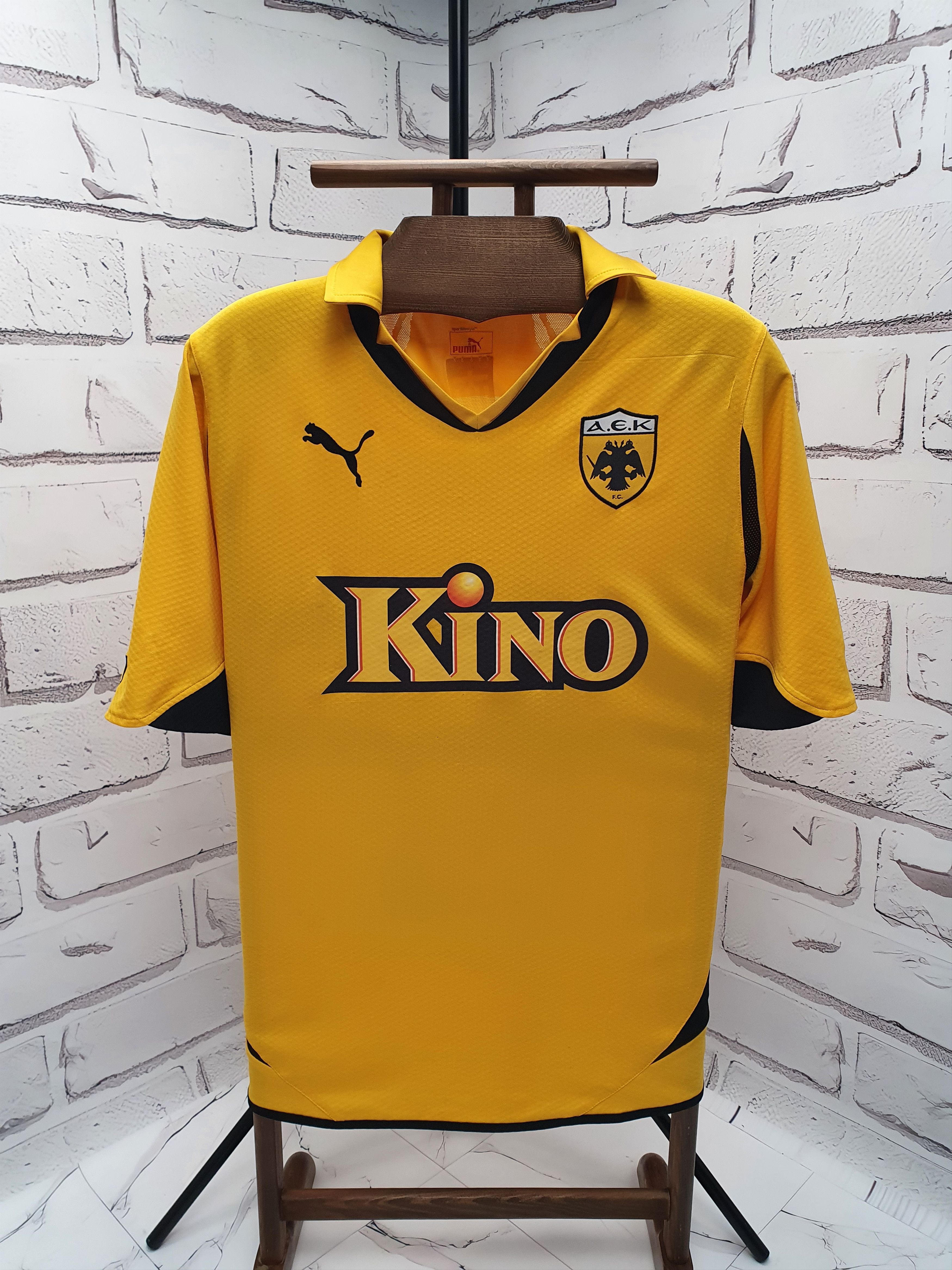 image of Puma Aek Athens 2011/12 5 Traianos Dellas Jersey in Yellow, Men's (Size Large)