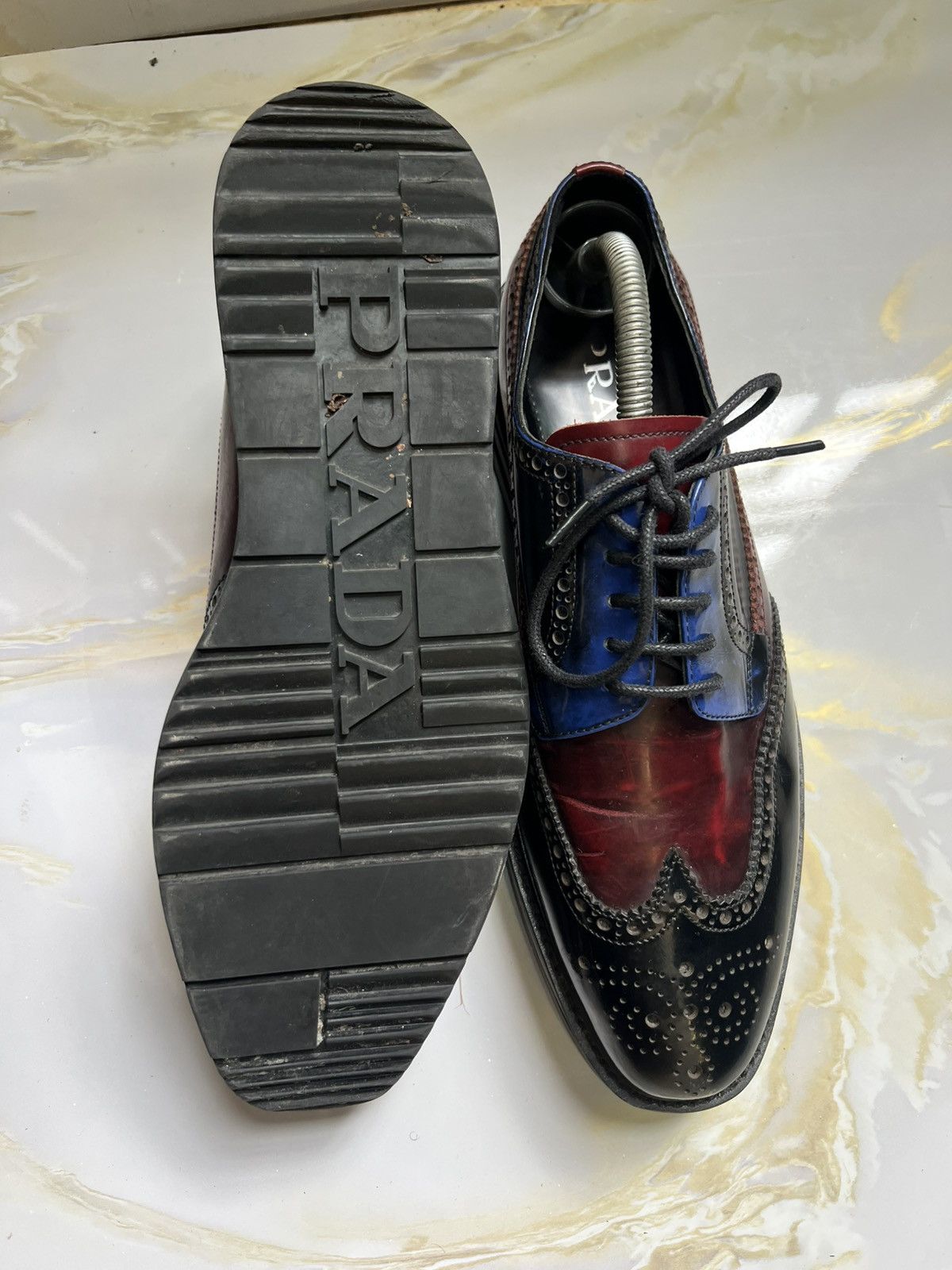 Prada Prada Brogue platform leather derby Size US 7 / EU 40 - 8 Thumbnail