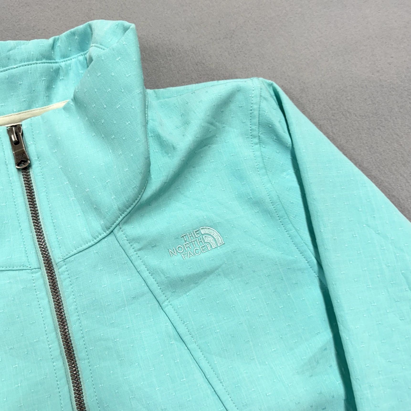 The North Face The North Face Jacket Womens L Aqua Full Zip Lined Outdoor Hiking Green Polyester Lightweight Zip Pockets Casual Travel Mens Womens? Size L / US 10 / IT 46 - 3 Thumbnail