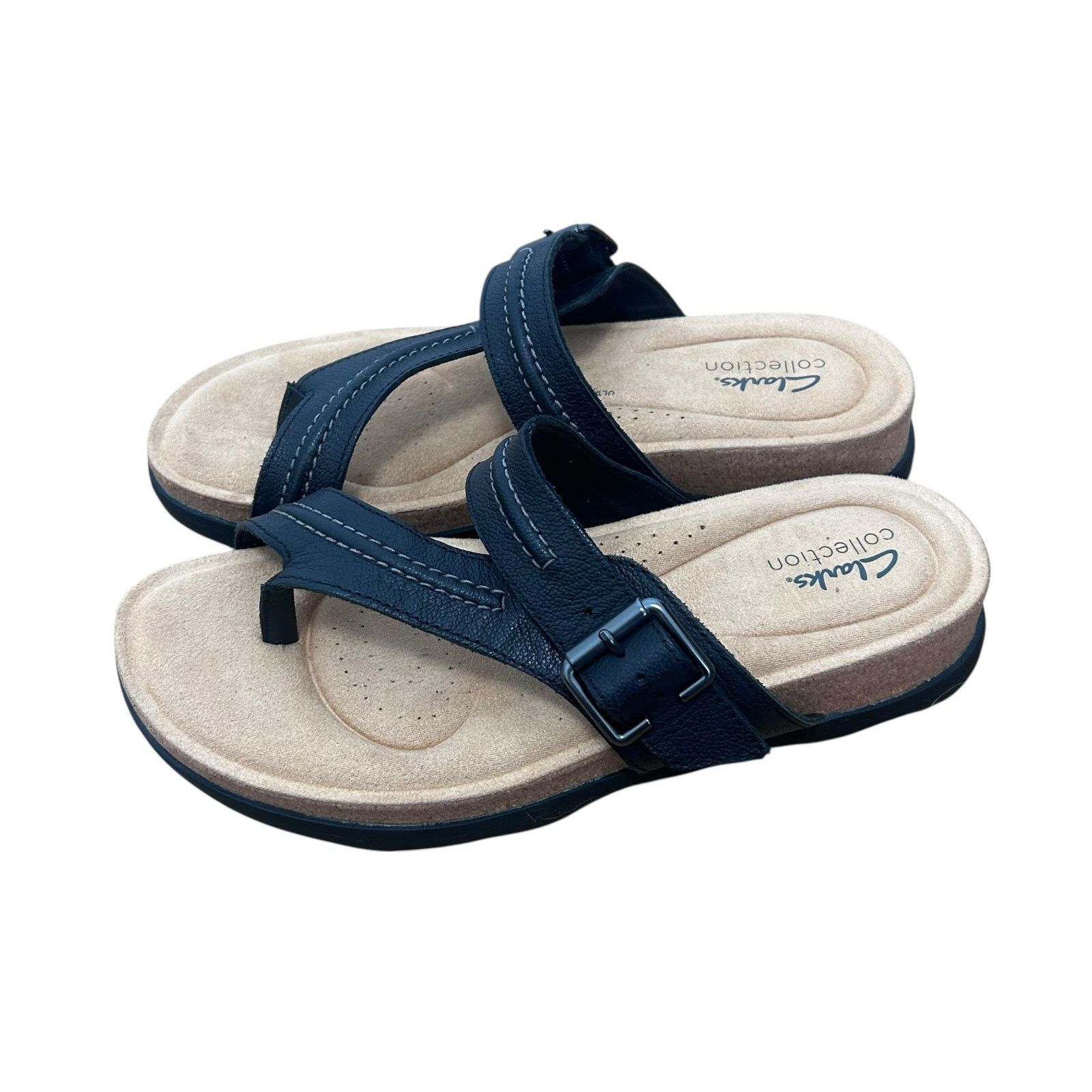 Clarks Clarks Black Leather Brynn Madi Sandals Sz 8.5 Size US 8.5 / IT 38.5 - 4 Thumbnail