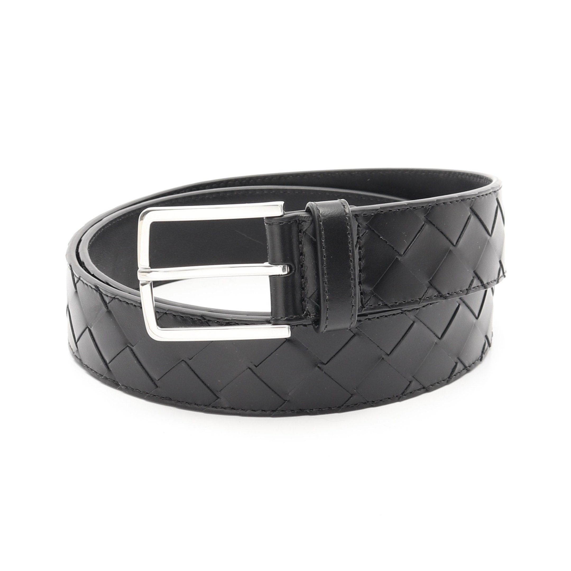 Bottega Veneta Intrecciato Belt Leather Black