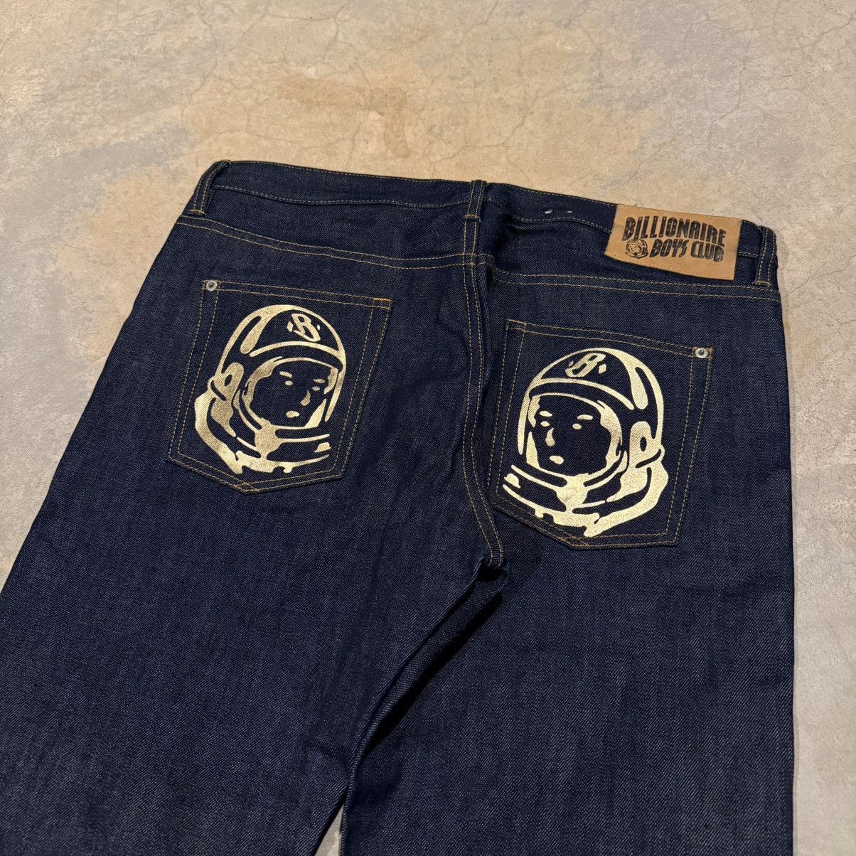 Billionaire Boys Club Billionaire Boys Club Astronaut Head Logo Raw Denim Y2K Nigo Size US 36 / EU 52 - 3 Thumbnail
