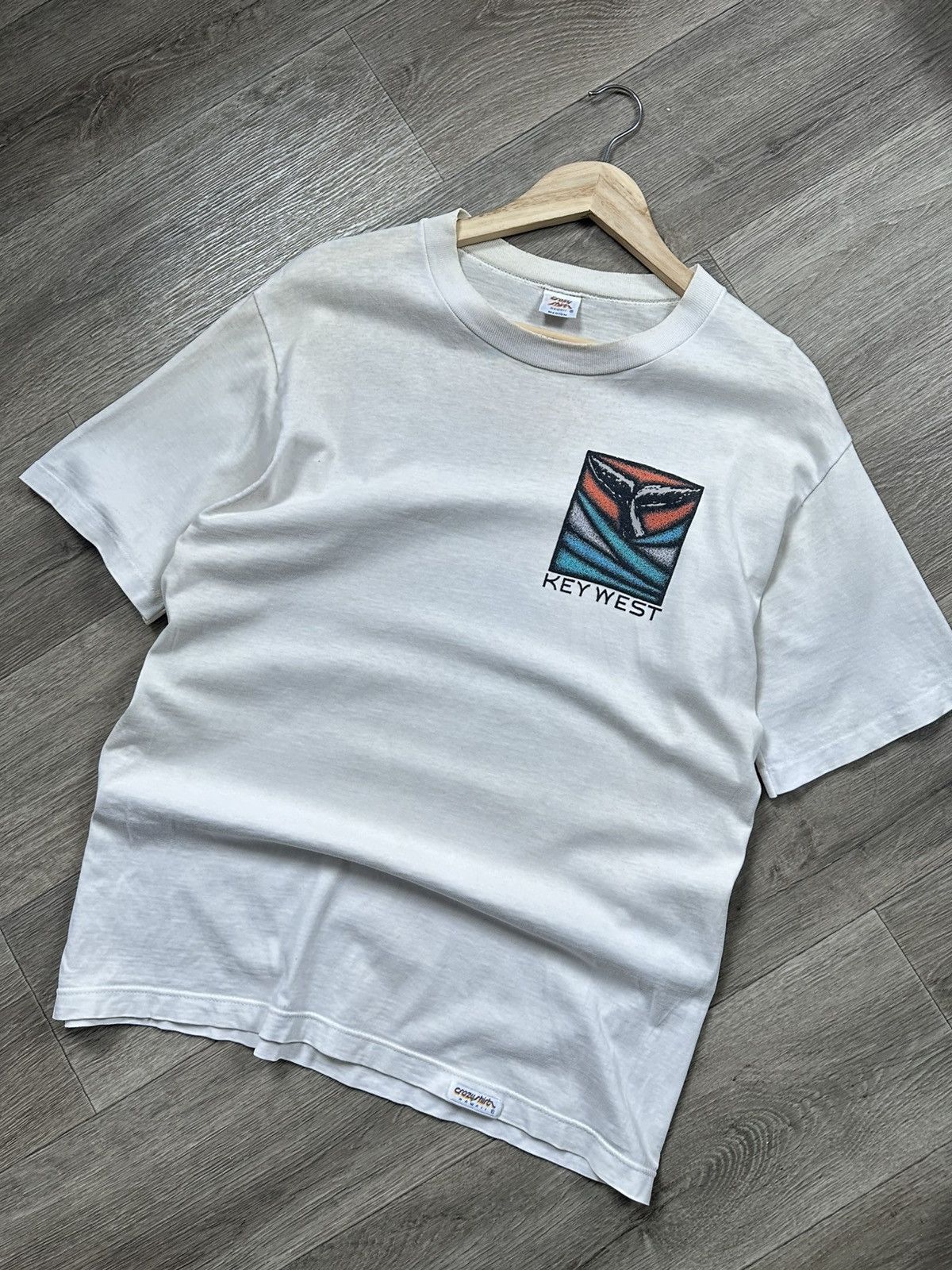 Other 🫧 Vintage 90s Crazy Shirts Key West Whale Tail Art White Size US M / EU 48-50 / 2 - 4 Thumbnail