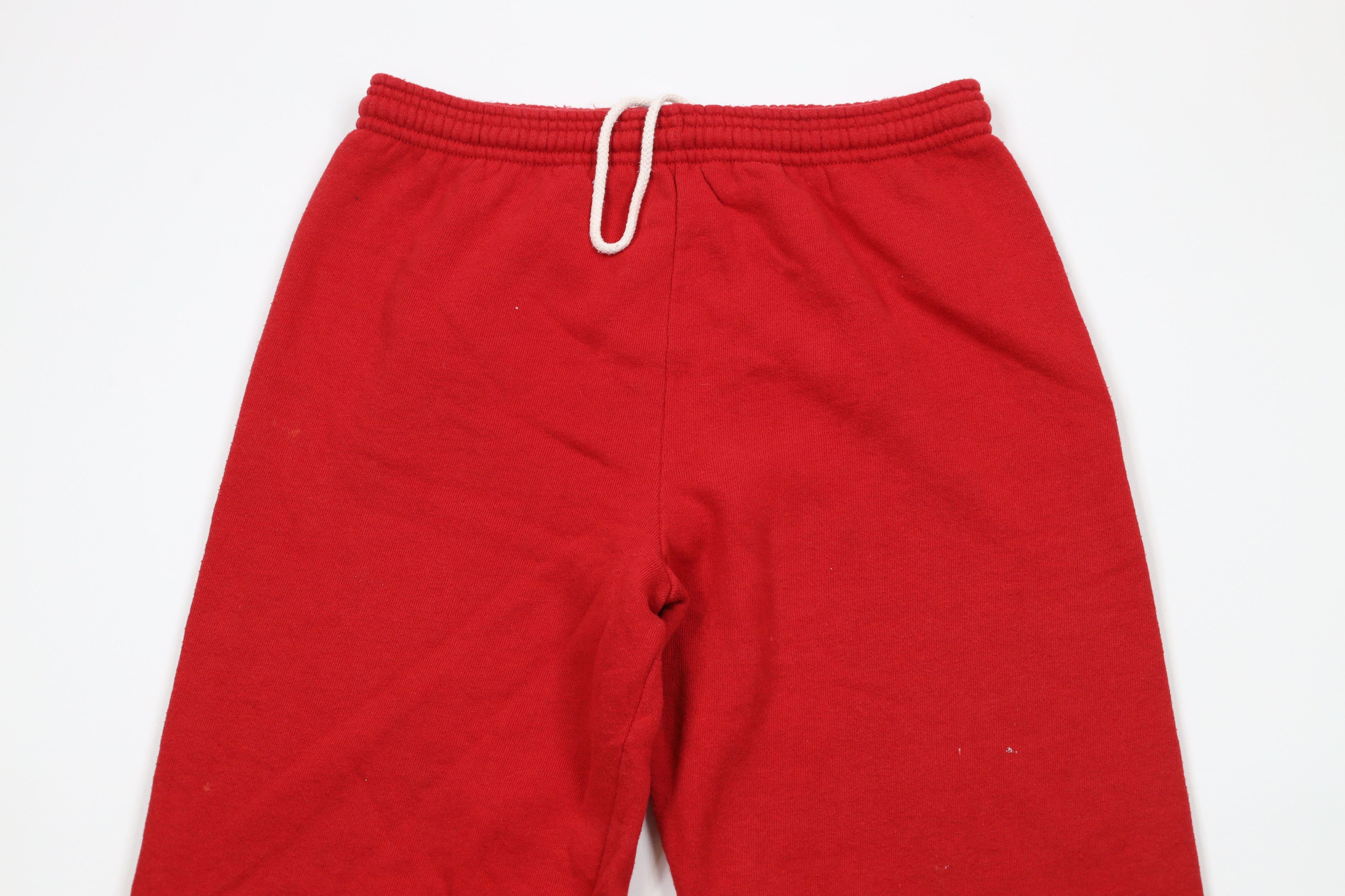 Vintage Vintage 90s Streetwear Distressed Blank Sweatpants Red USA Size US 34 / EU 50 - 2 Thumbnail
