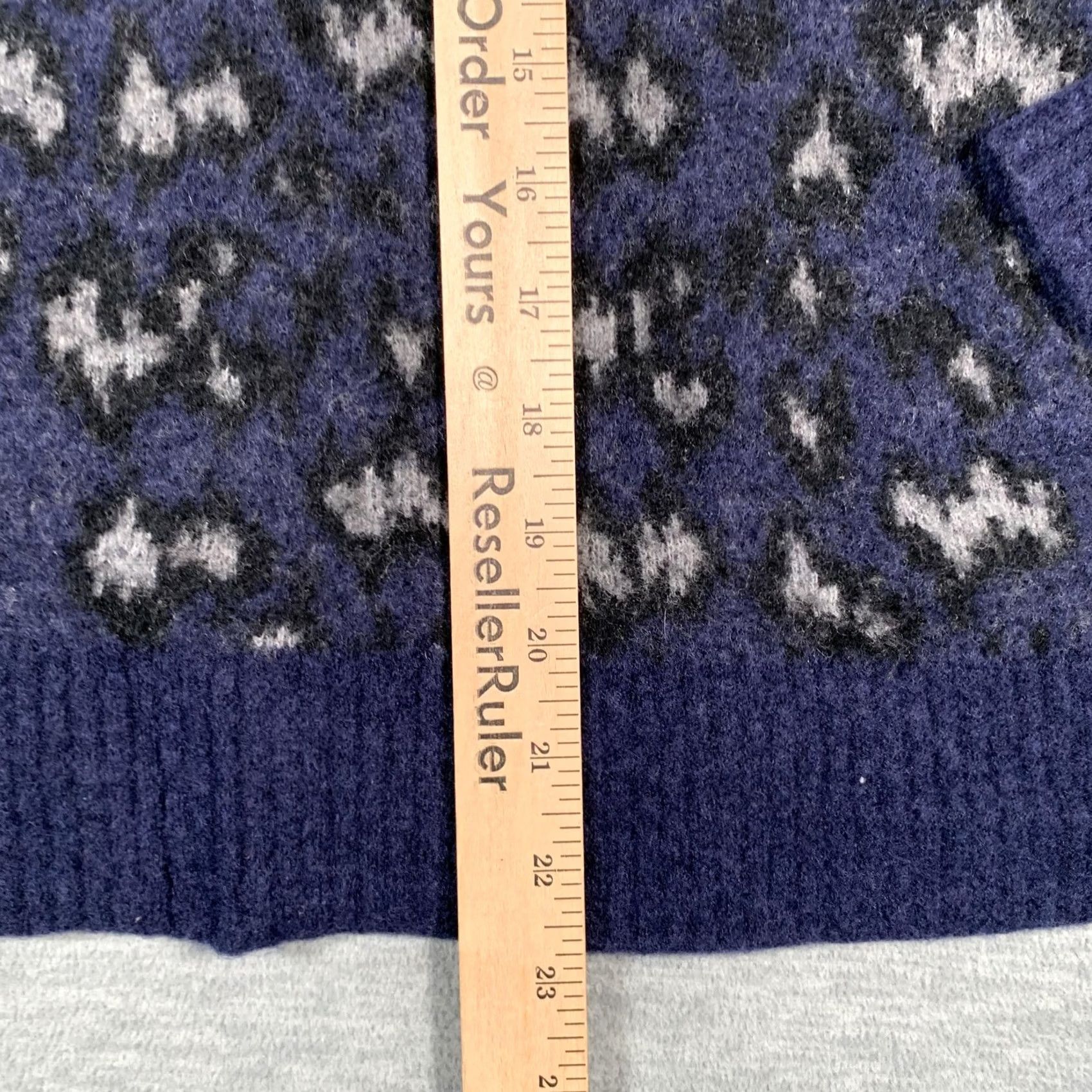 Athleta Athleta Sweater Womens Small Navy Hawthorn Textured Crew Merino Wool Leopard Size S / US 4 / IT 40 - 7 Thumbnail