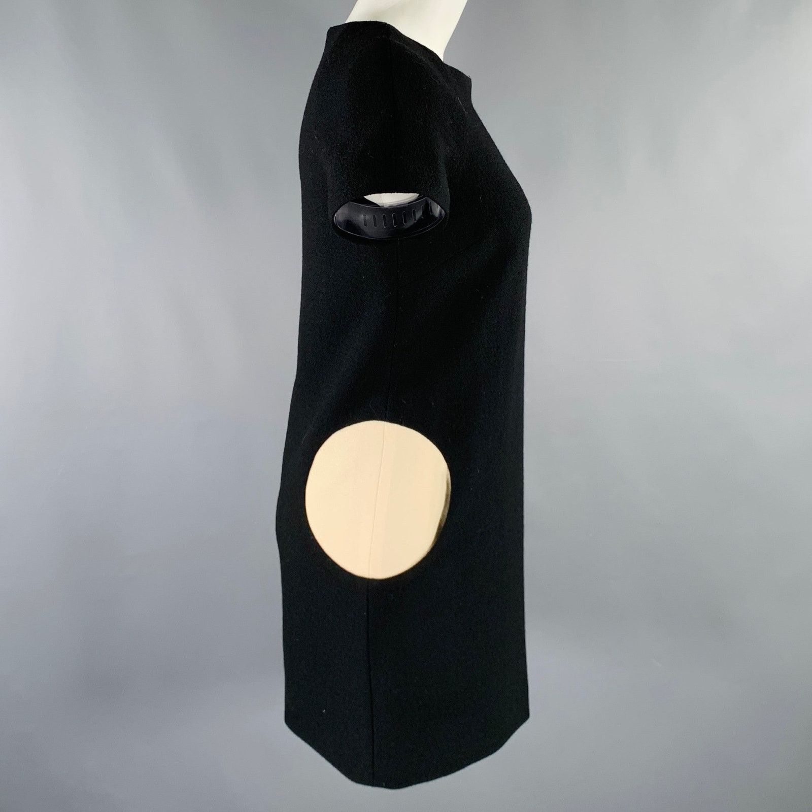 Other LISA PERRY Black Cream Wool Circles Short Sleeve Dress Size XS / US 0-2 / IT 36-38 - 2 Thumbnail