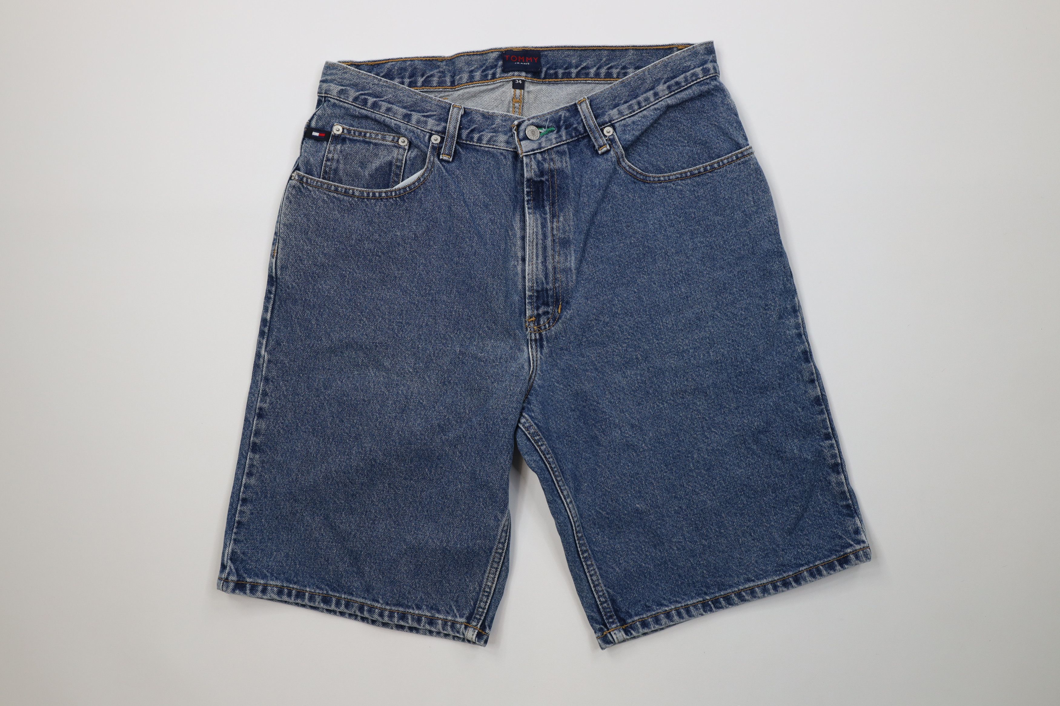 Tommy Hilfiger Vintage Y2K 2000 Tommy Hilfiger Denim Jean Shorts Blue Size US 34 / EU 50 - 1 Thumbnail
