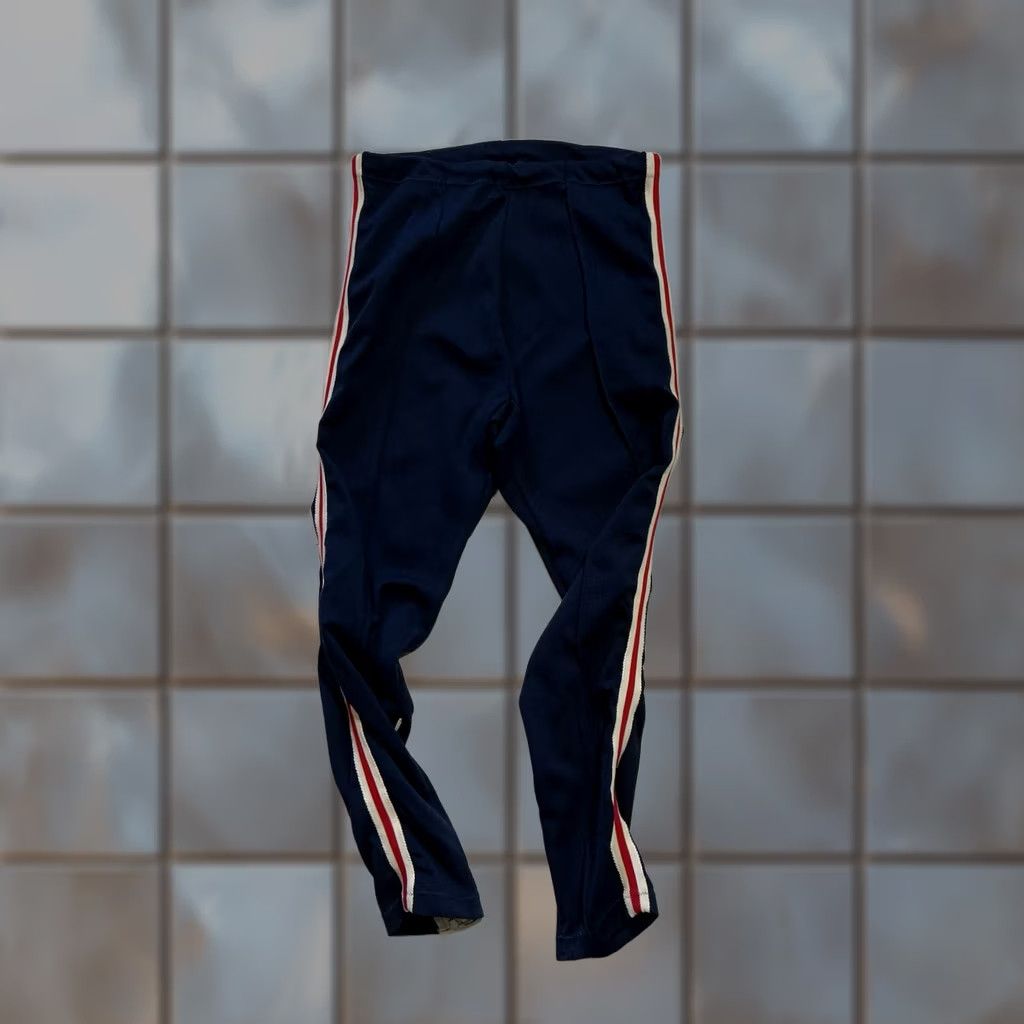Champion VINTAGE Champion Track Pants Nylon Striped Navy Blue Made In USA M Men Size US 31 - 1 Thumbnail