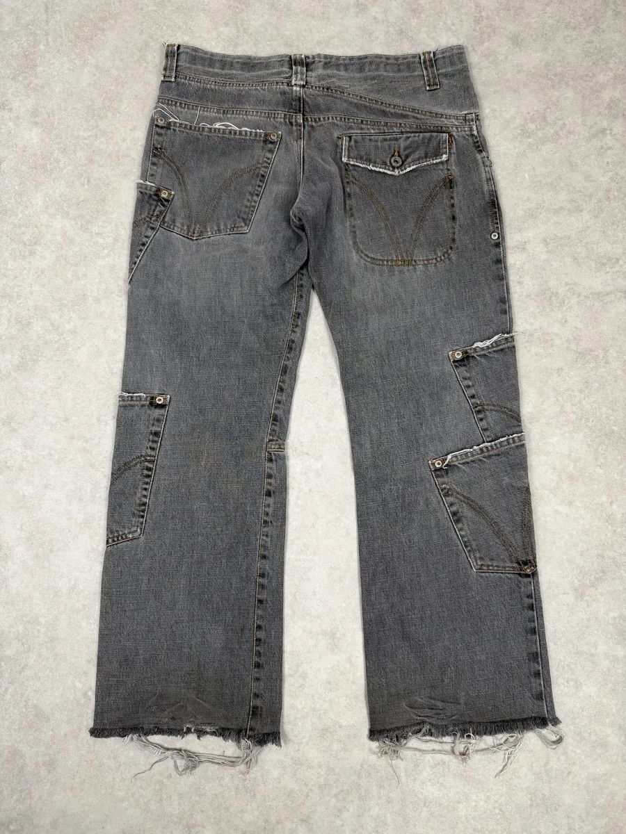 Dolce & Gabbana AW2004 Dolce & Gabbana Asymmetrical Grey Cargo Denim Jeans Size US 32 / EU 48 - 5 Thumbnail