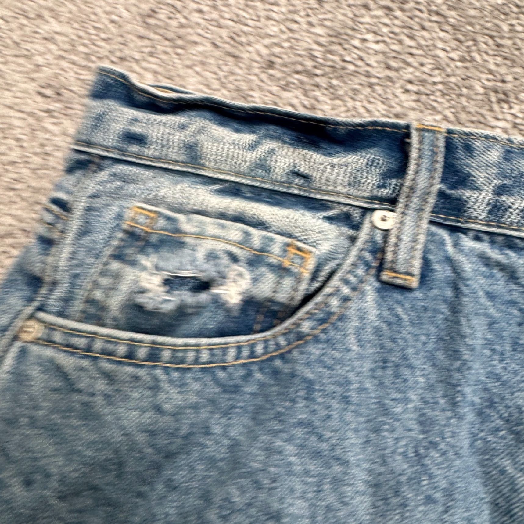 Vintage JUST BLACK Jeans Womens 30 Blue High Rise 90s Straight Distressed Button Fly Denim - City Grunge Streetwear Casual Vintage-Not - 5-Pocket Size 30" / US 8 / IT 44 - 4 Thumbnail