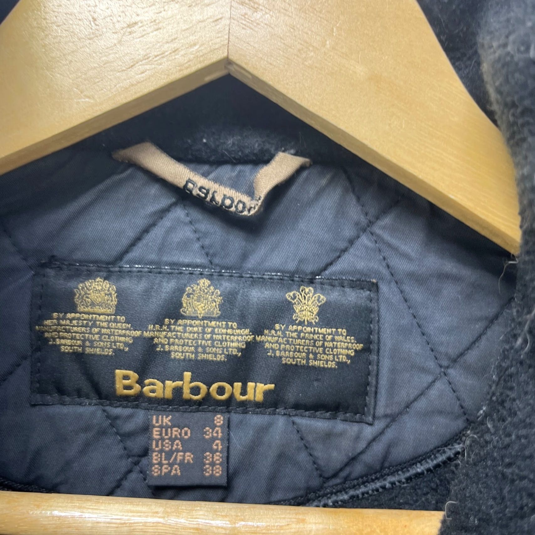 Barbour VINTAGE Barbour Quilted Jacket Womens 4 Gray USA 90s Size S / US 4 / IT 40 - 5 Thumbnail