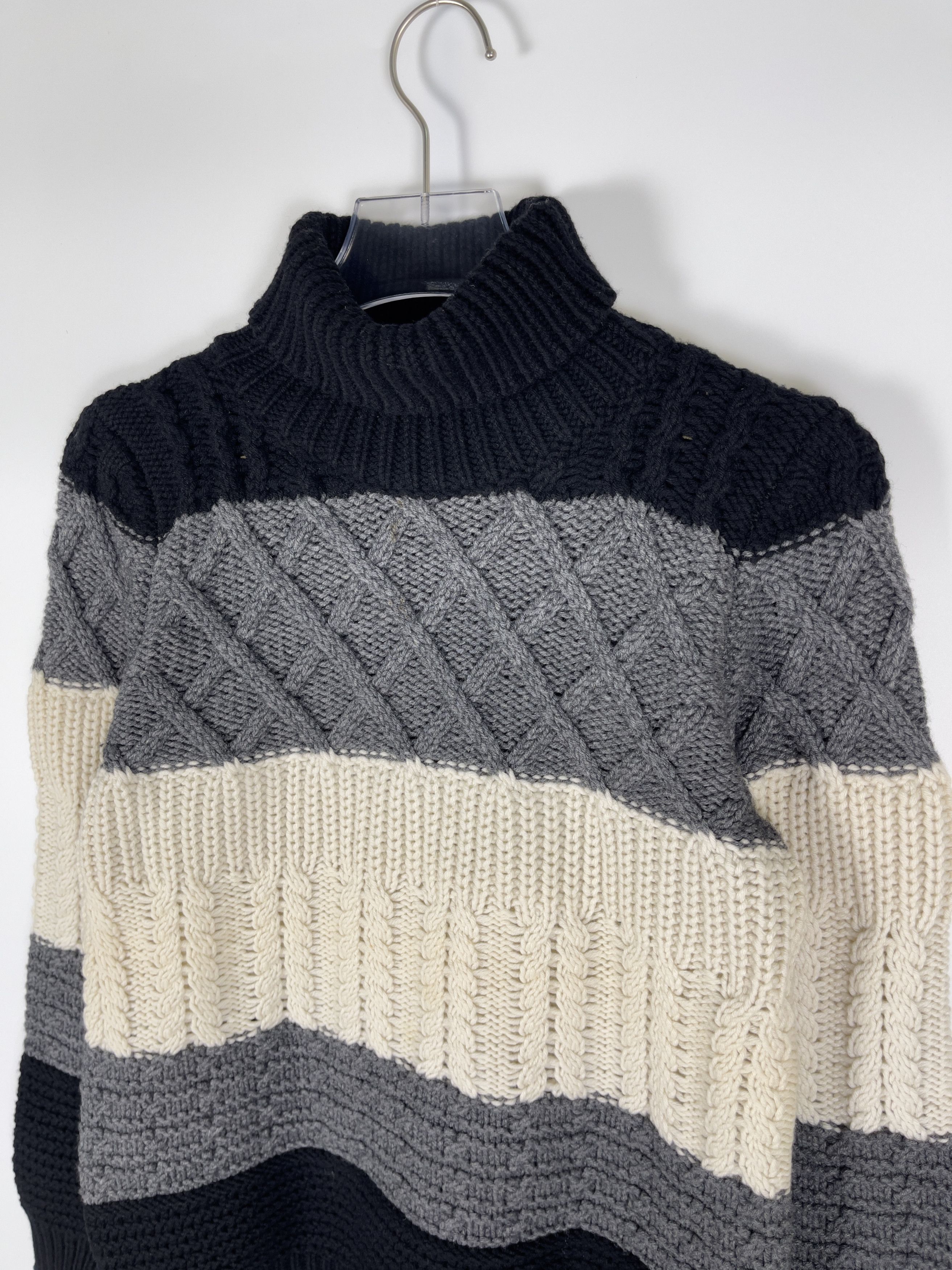 Kris Van Assche Kris Van Assche Colorblock Cable-knit Sweater Size US M / EU 48-50 / 2 - 2 Thumbnail