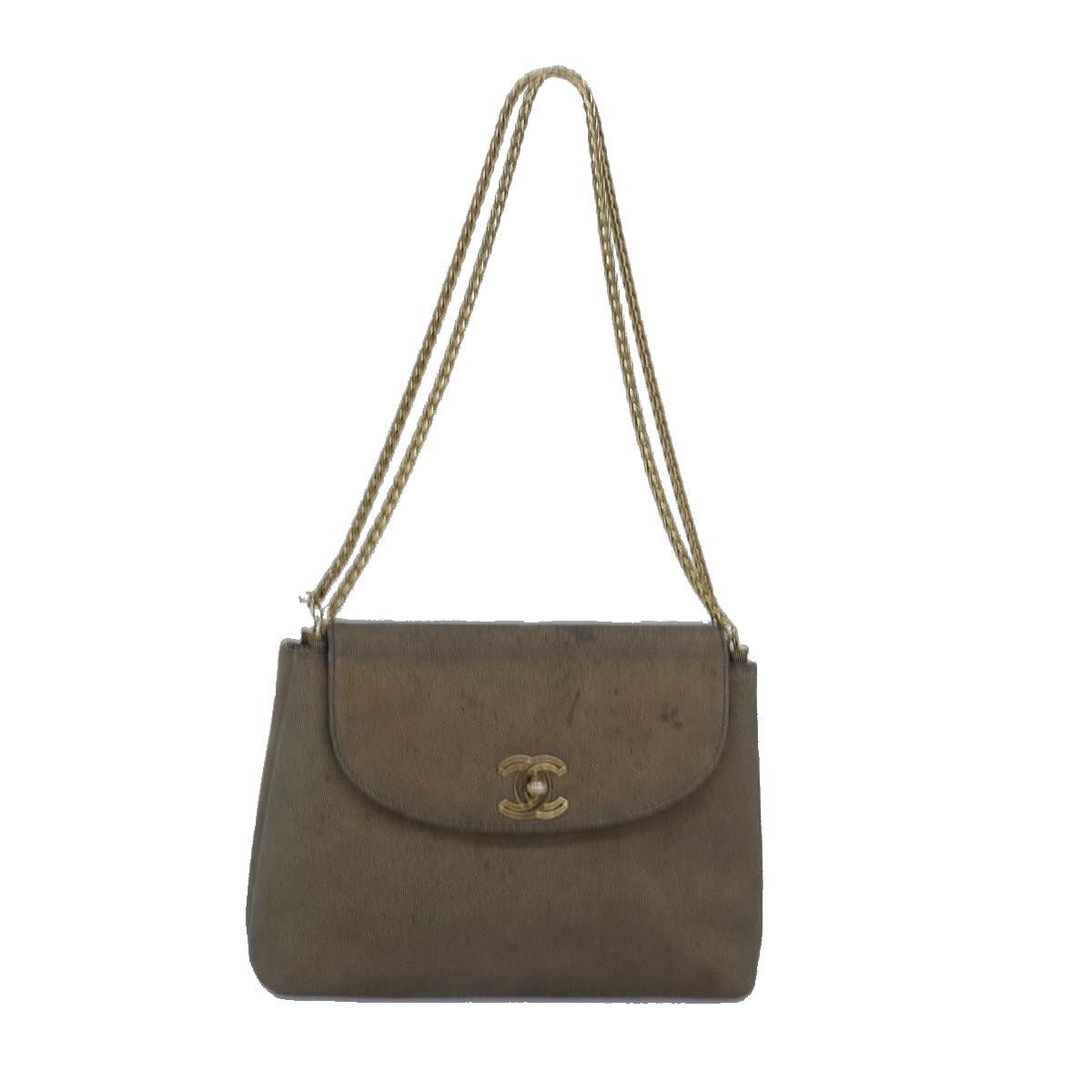Chanel CHANEL Turn Lock Chain Hand Bag Suede Gold Tone CC Size ONE SIZE - 1 Thumbnail