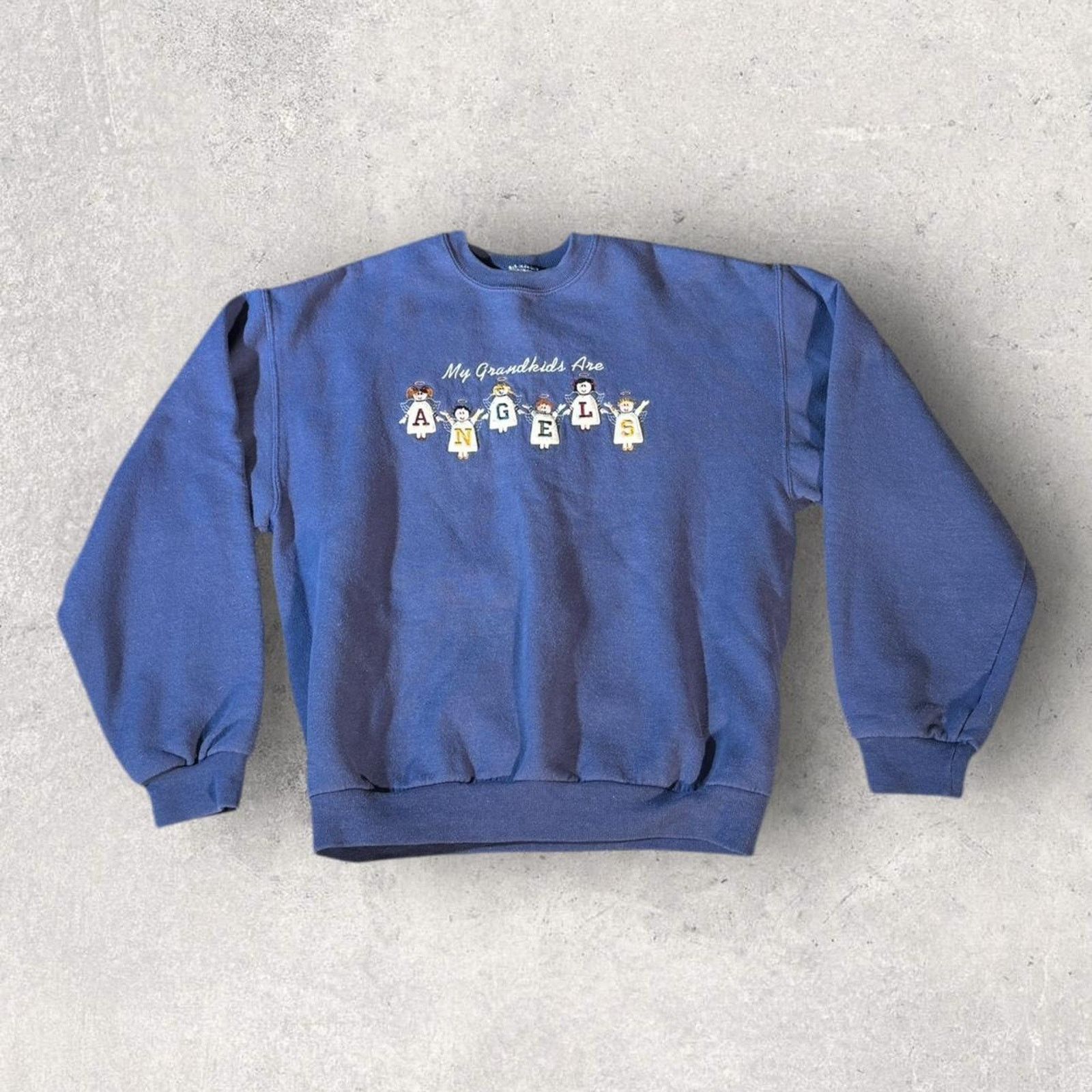 Jerzees Blue "My Grandkids Are Angels" crew sweatshirt Size M / US 6-8 / IT 42-44 - 2 Thumbnail