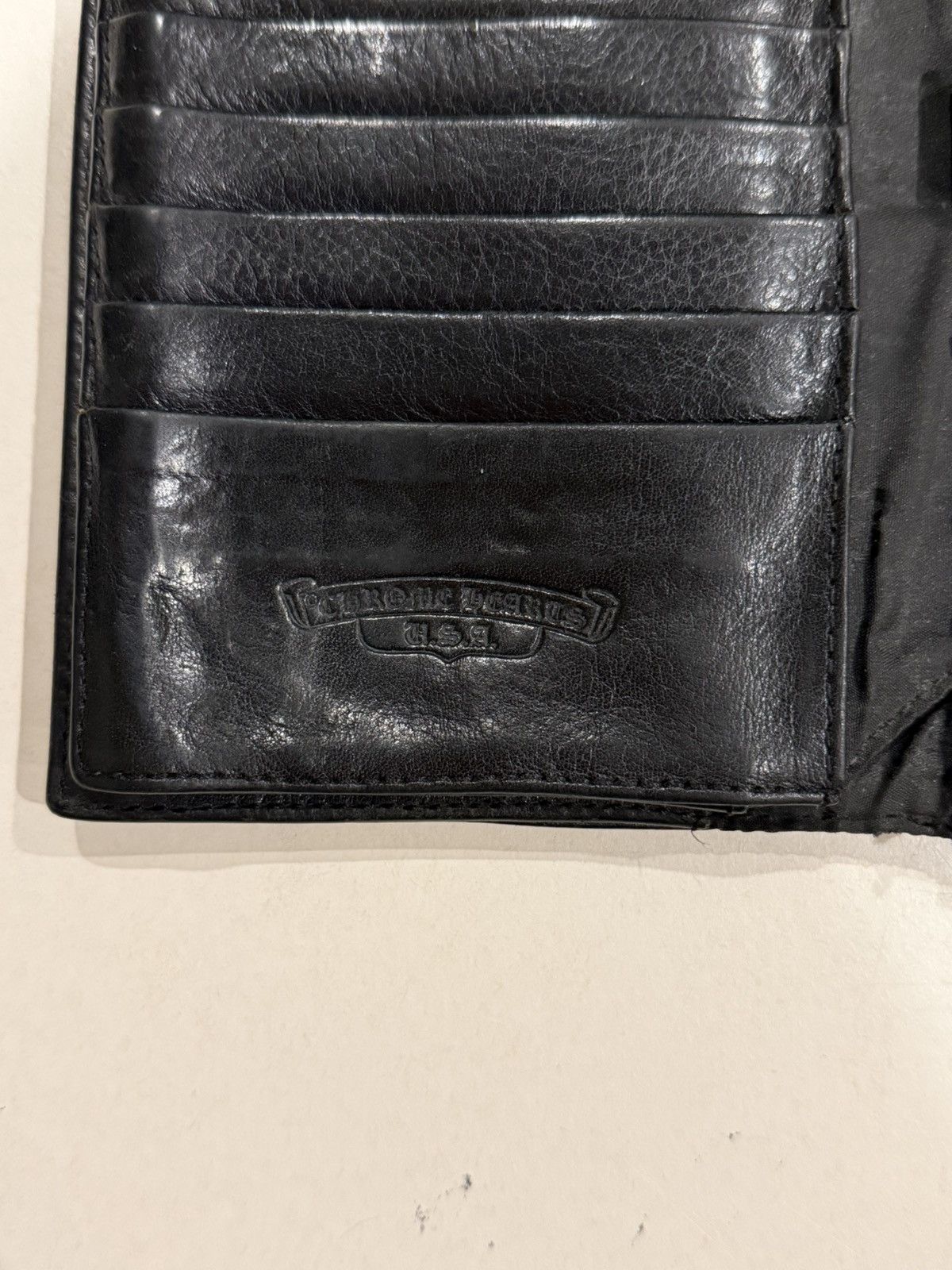 Chrome Hearts Chrome Hearts Wave Wallet Black Leather Silver Cross Balls Size ONE SIZE - 10 Thumbnail