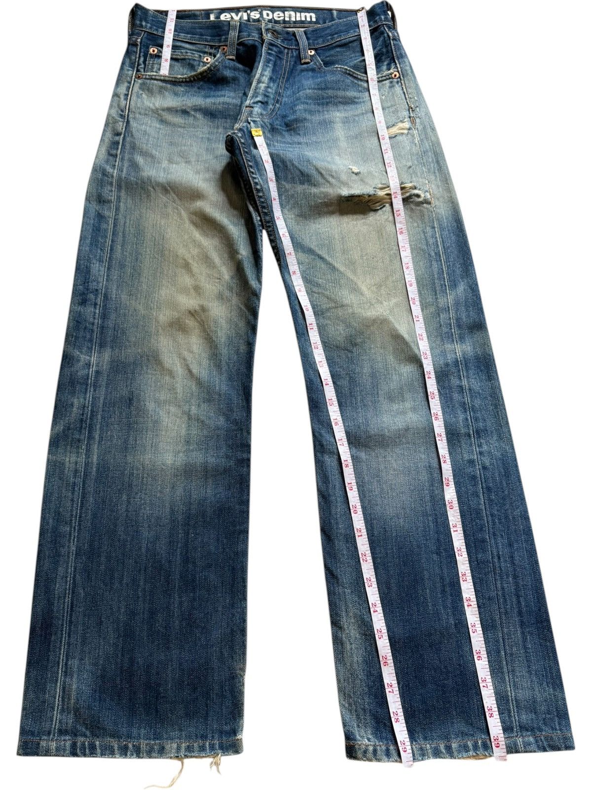 Levi's Vintage Levis 503 Mud Wash Distressed Baggy Jeans Size US 29 - 14 Thumbnail