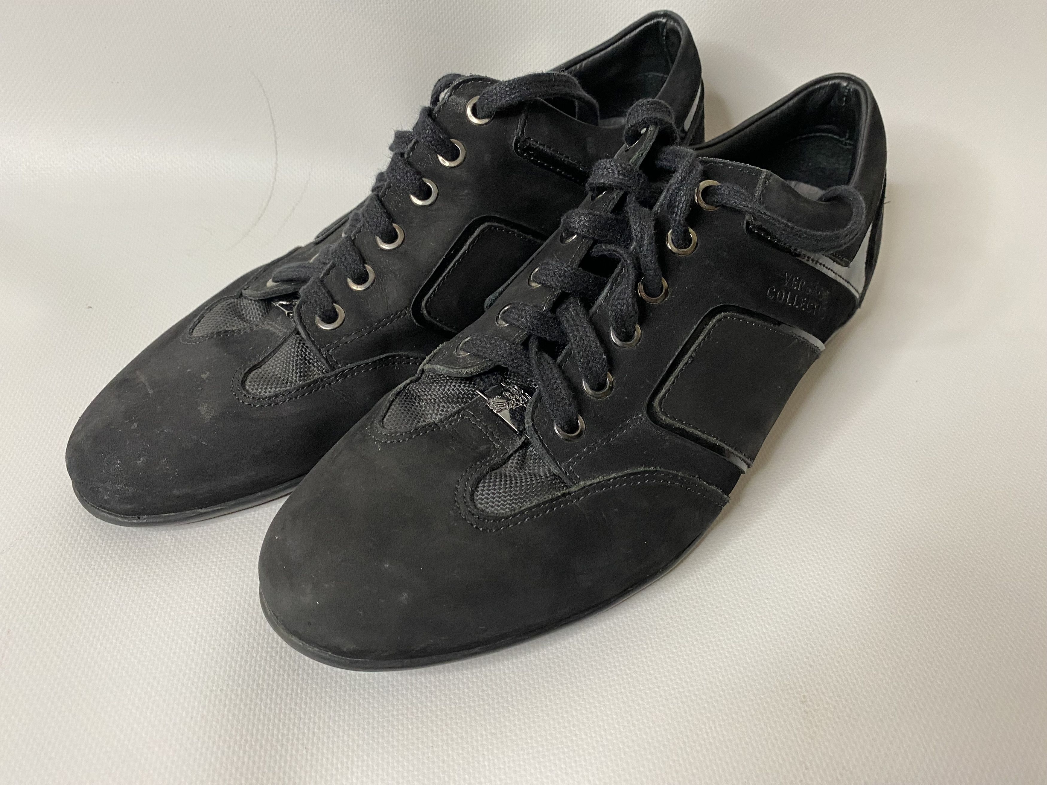 Versace × Versace Jeans Couture VERSACE COLLECTION SUEDE AND PATENT LEATHER SNEAKERS Size US 9 / EU 42 - 1 Thumbnail