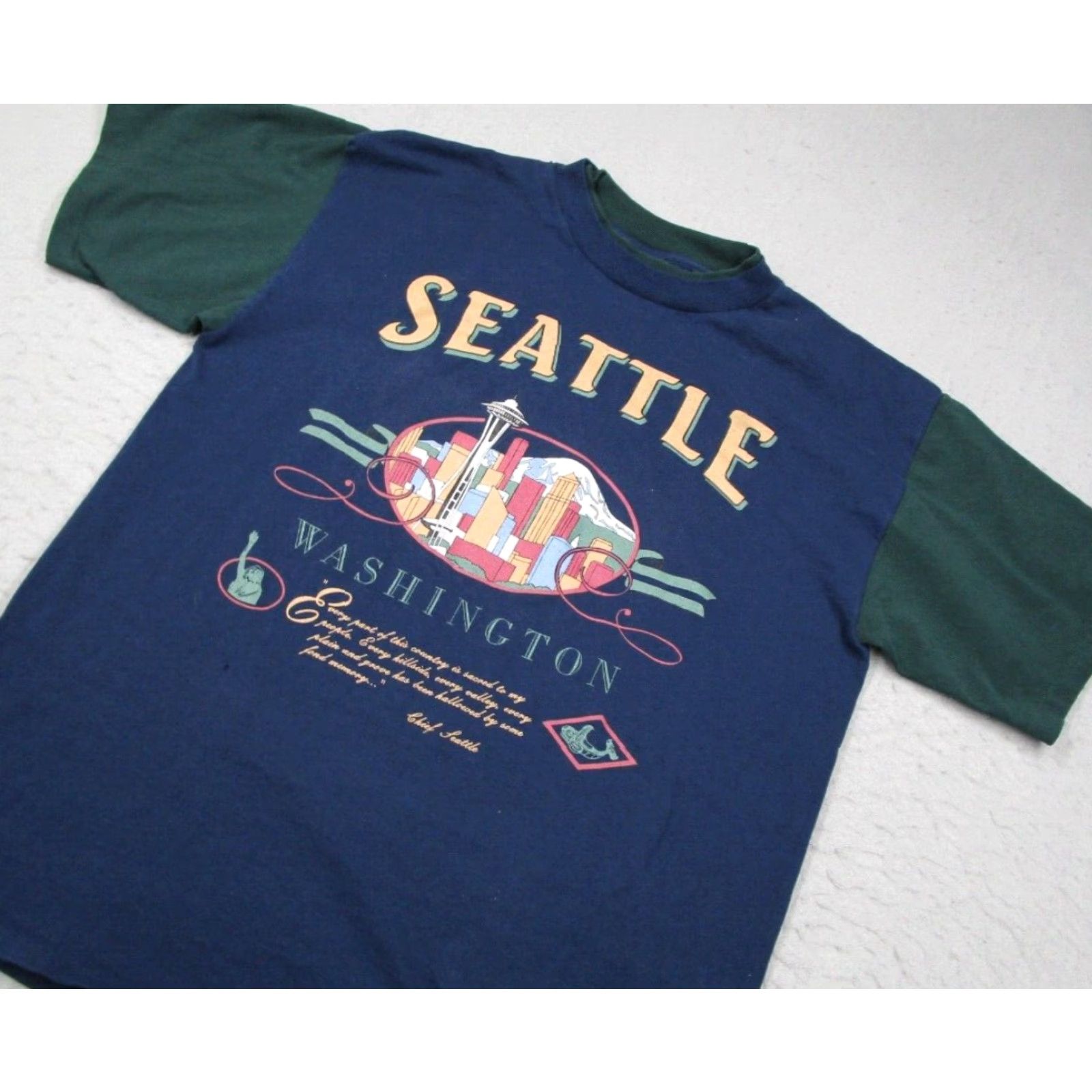 Vintage VINTAGE Seattle Shirt Mens Large Blue HL Miller Total Tee Short Sleeve USA Size US L / EU 52-54 / 3 - 2 Thumbnail