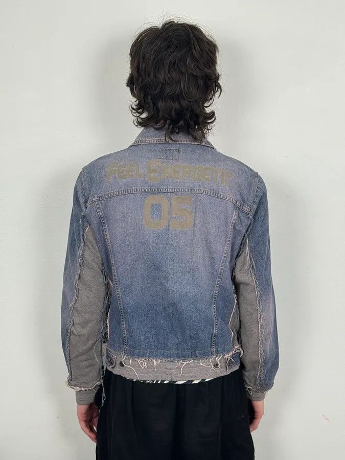 Dolce & Gabbana 2000s Dolce & Gabbana Blue Distressed Hybrid Denim Jacket Distressed Size US S / EU 44-46 / 1 - 3 Thumbnail