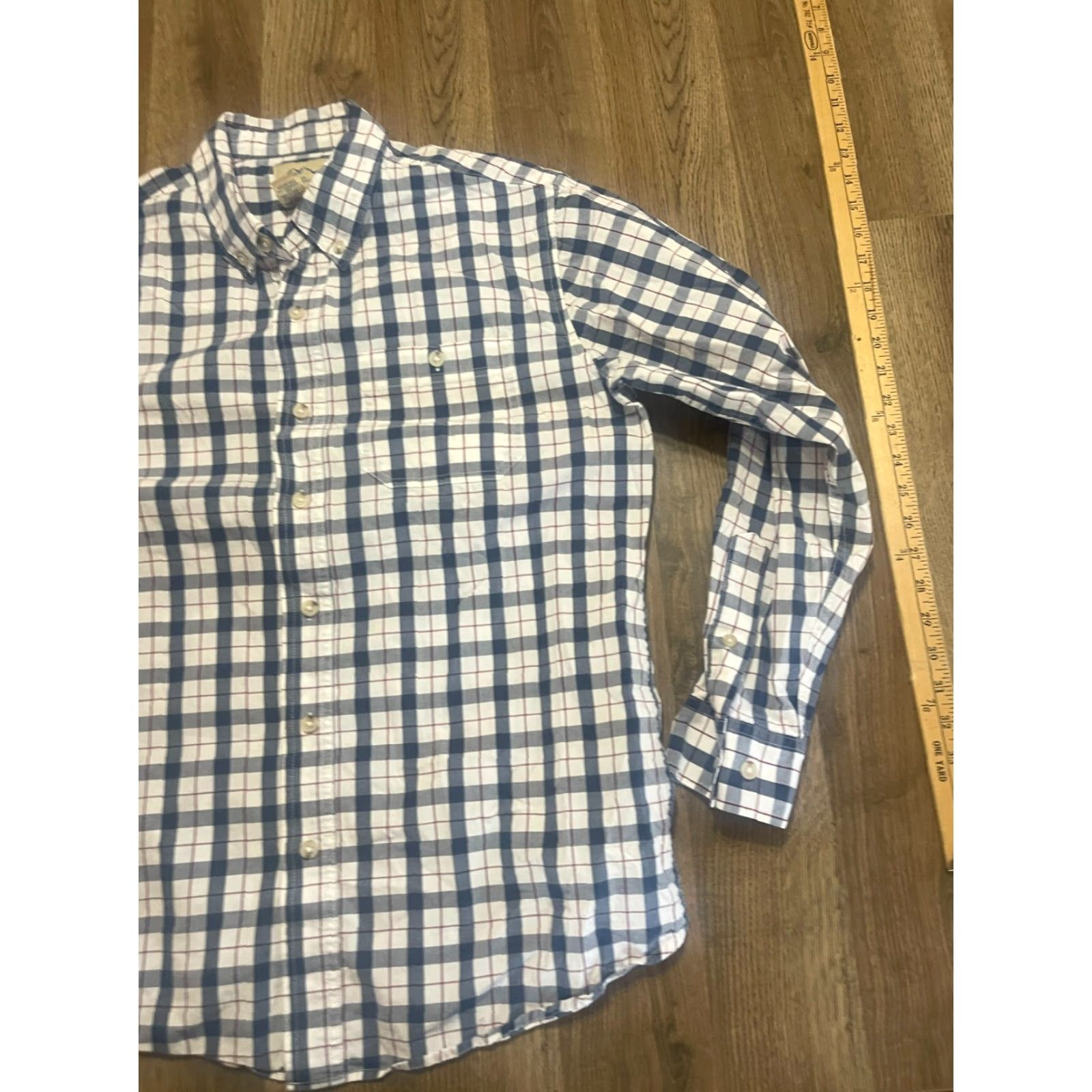 The Mountain Blue Mountain Shirt Mens Medium Plaid Button-Down Long Sleeve Red White Blue Size US M / EU 48-50 / 2 - 4 Thumbnail