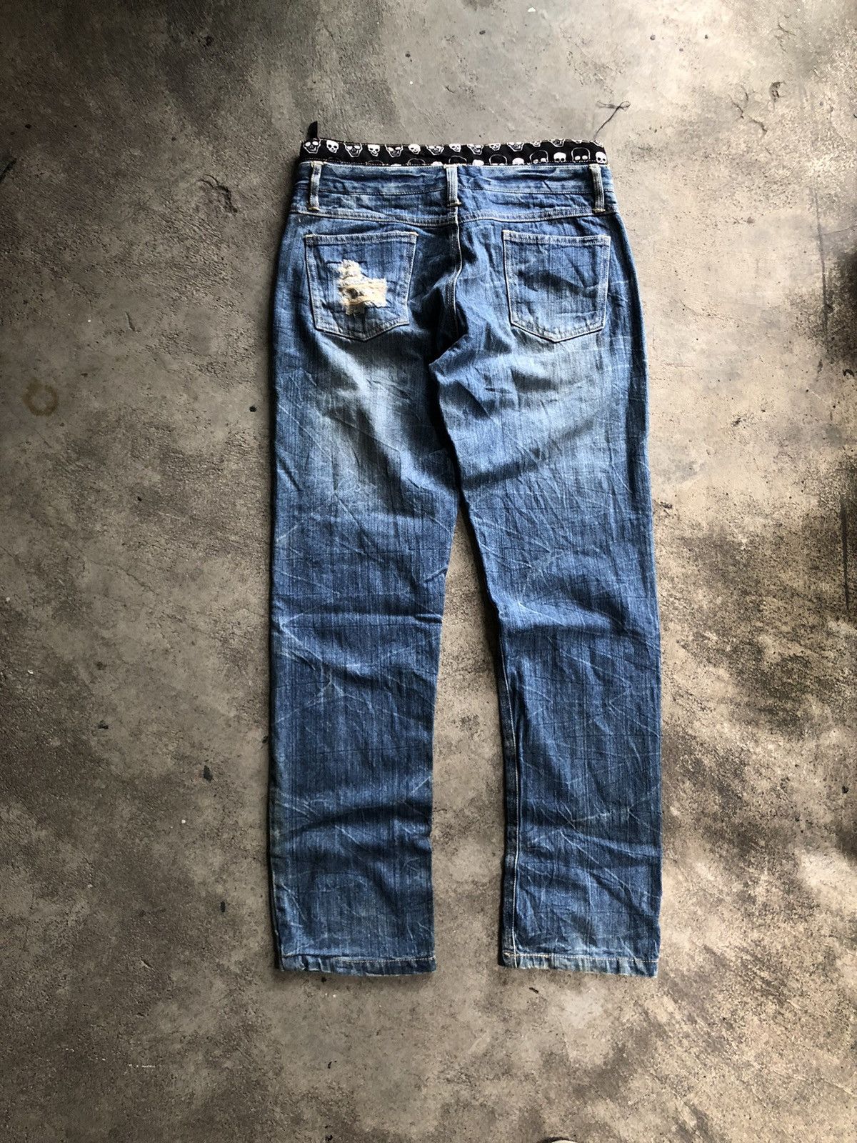 If Six Was Nine JAPANESE BRAND DISTRESSED SKULL DOUBLE WAIST KAPITAL STYLE Size US 30 / EU 46 - 5 Thumbnail