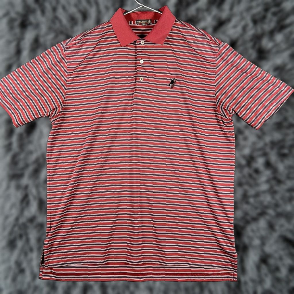 Peter Millar Peter Millar Summer Comfort Polo Shirt L Red Striped Golf Shirt Mens Size US L / EU 52-54 / 3 - 1 Thumbnail