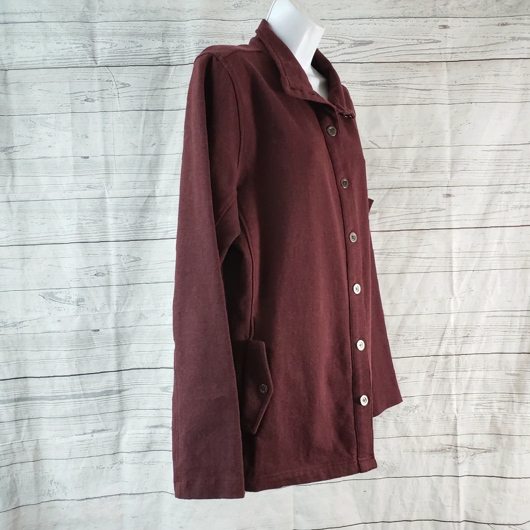 Vintage Duluth Jacket Womens XL Maroon Button Front Long Sleeve Cotton Blend Jacket Womens XL Maroon Button Front Long Sleeve Cotton Blend Size XL / US 12-14 / IT 48-50 - 3 Thumbnail