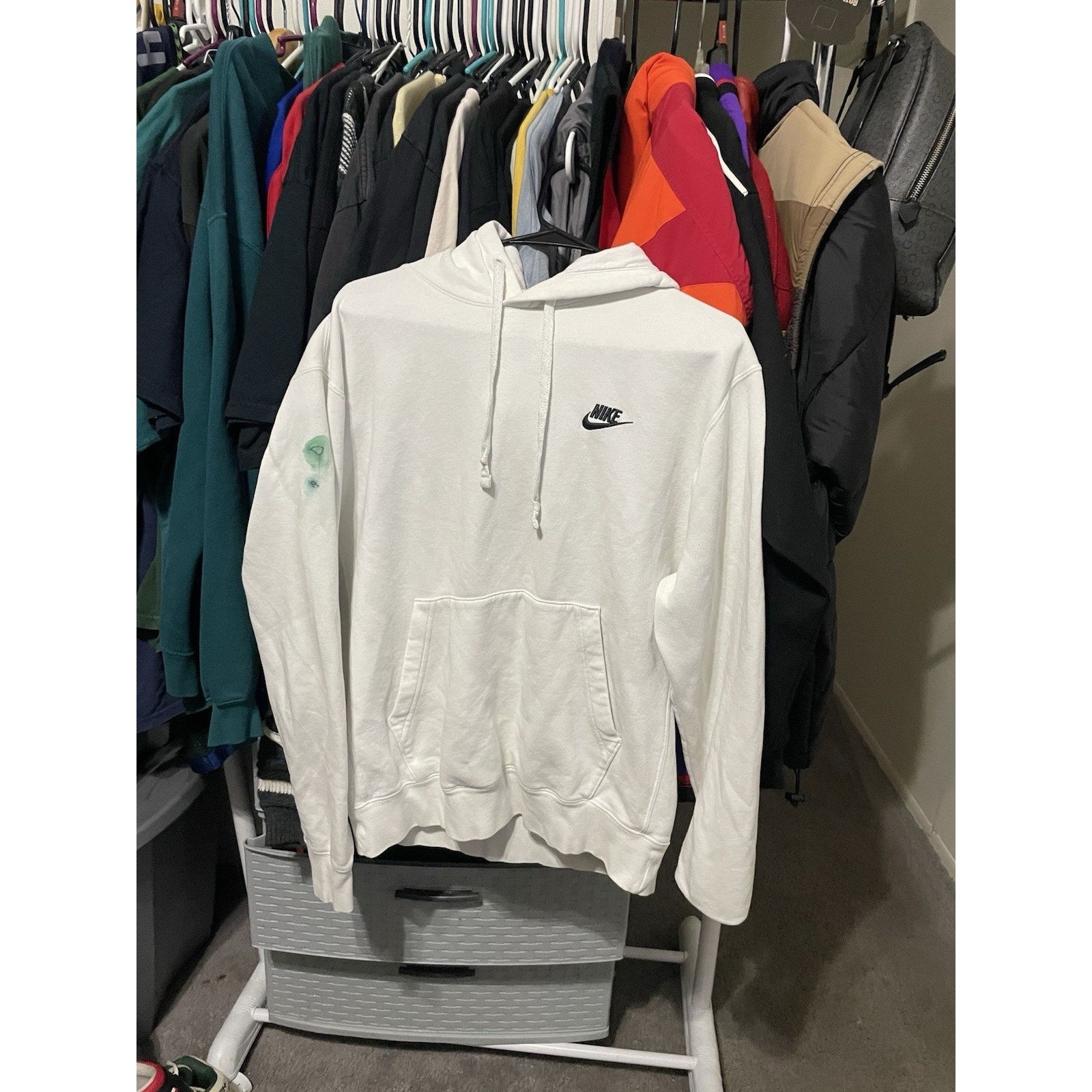 Nike Size M- Nike Pull Over Hoodie Men's White With Black Logo Size US M / EU 48-50 / 2 - 1 Thumbnail