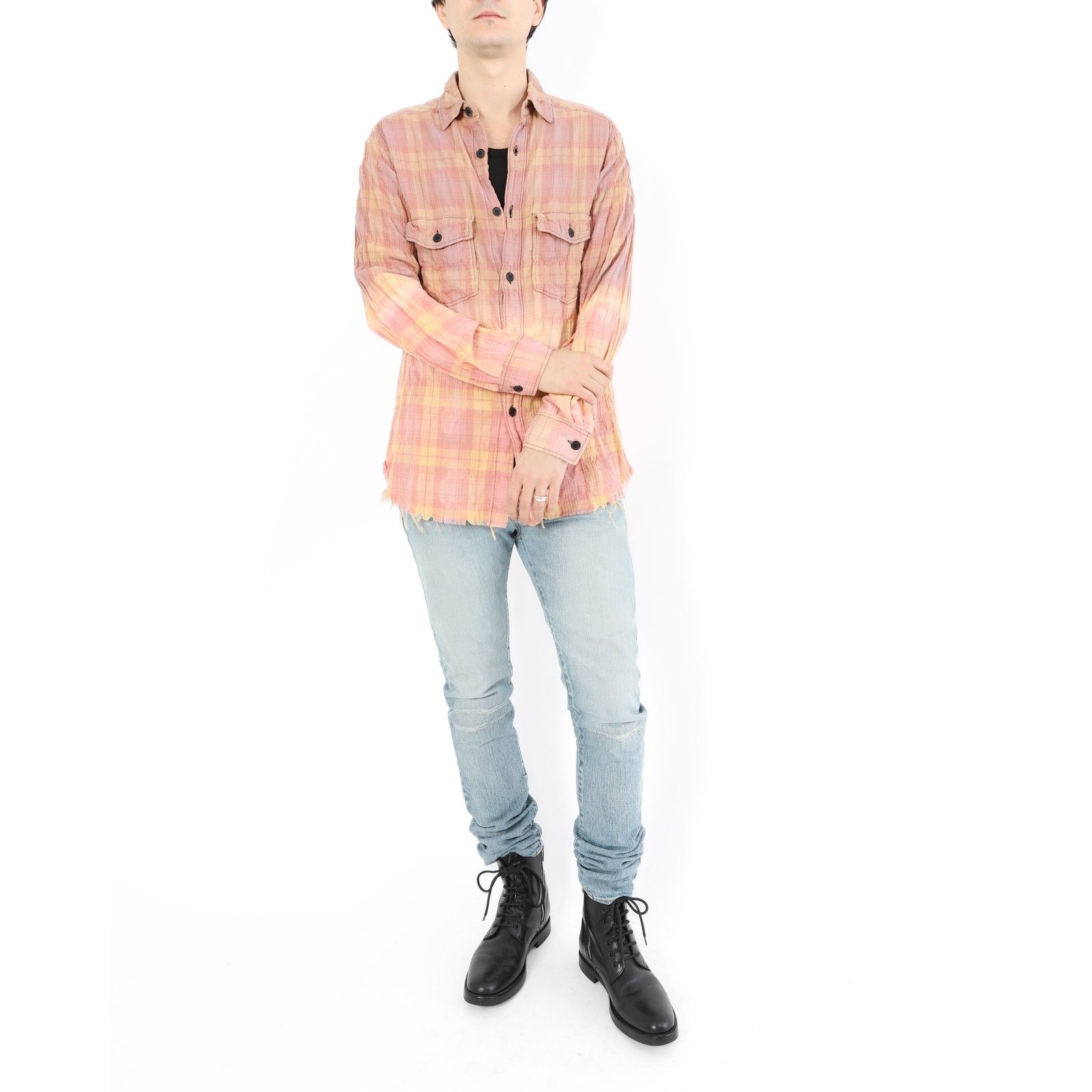 Saint Laurent Paris SS16 Bleached Flannel in Full Orange Size US XL / EU 56 / 4 - 3 Thumbnail