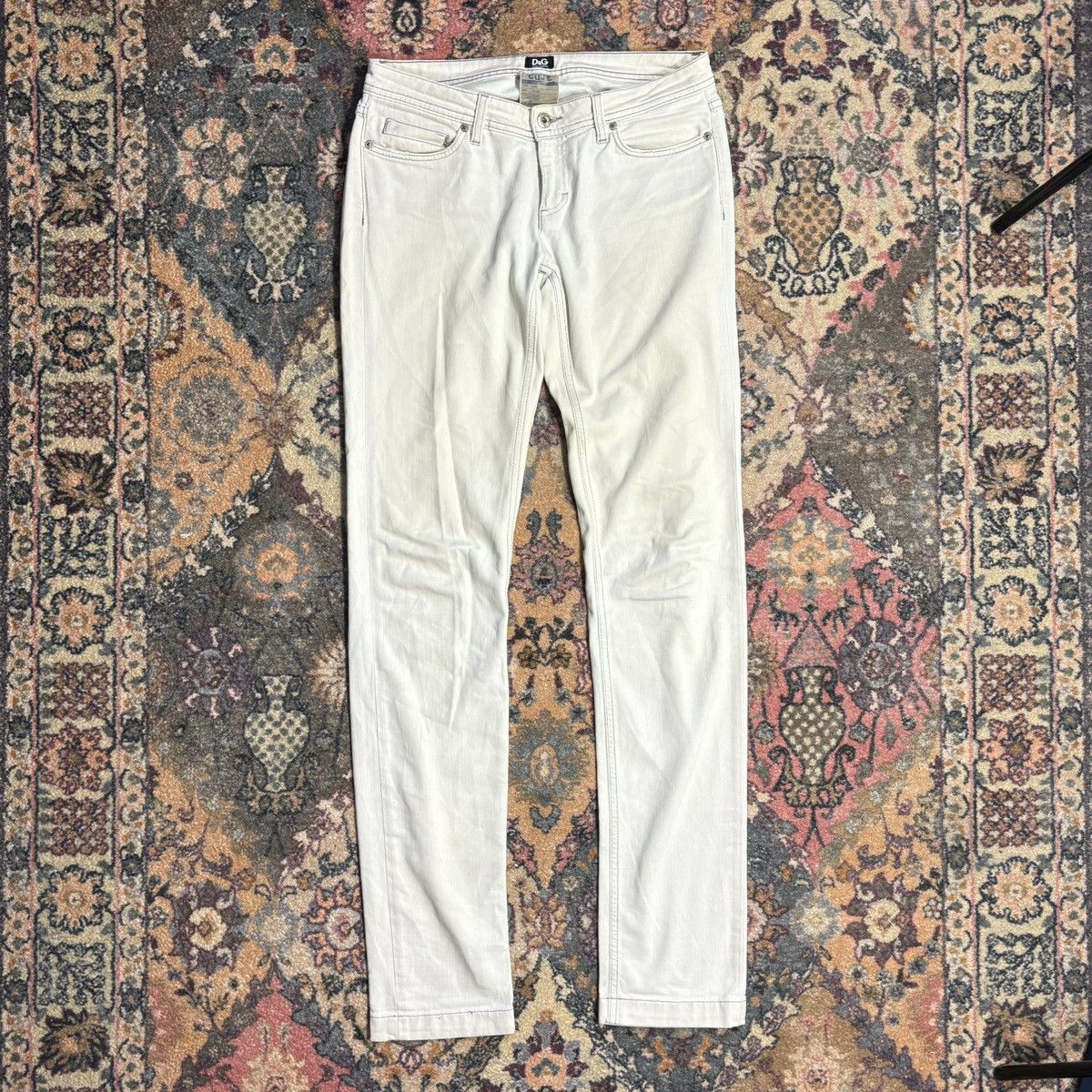 Designer × Dolce & Gabbana × Vintage Dolce Gabbana Beige Casual Pant Slim Fit Aesthetic y2k chief Size US 32 / EU 48 - 1 Thumbnail