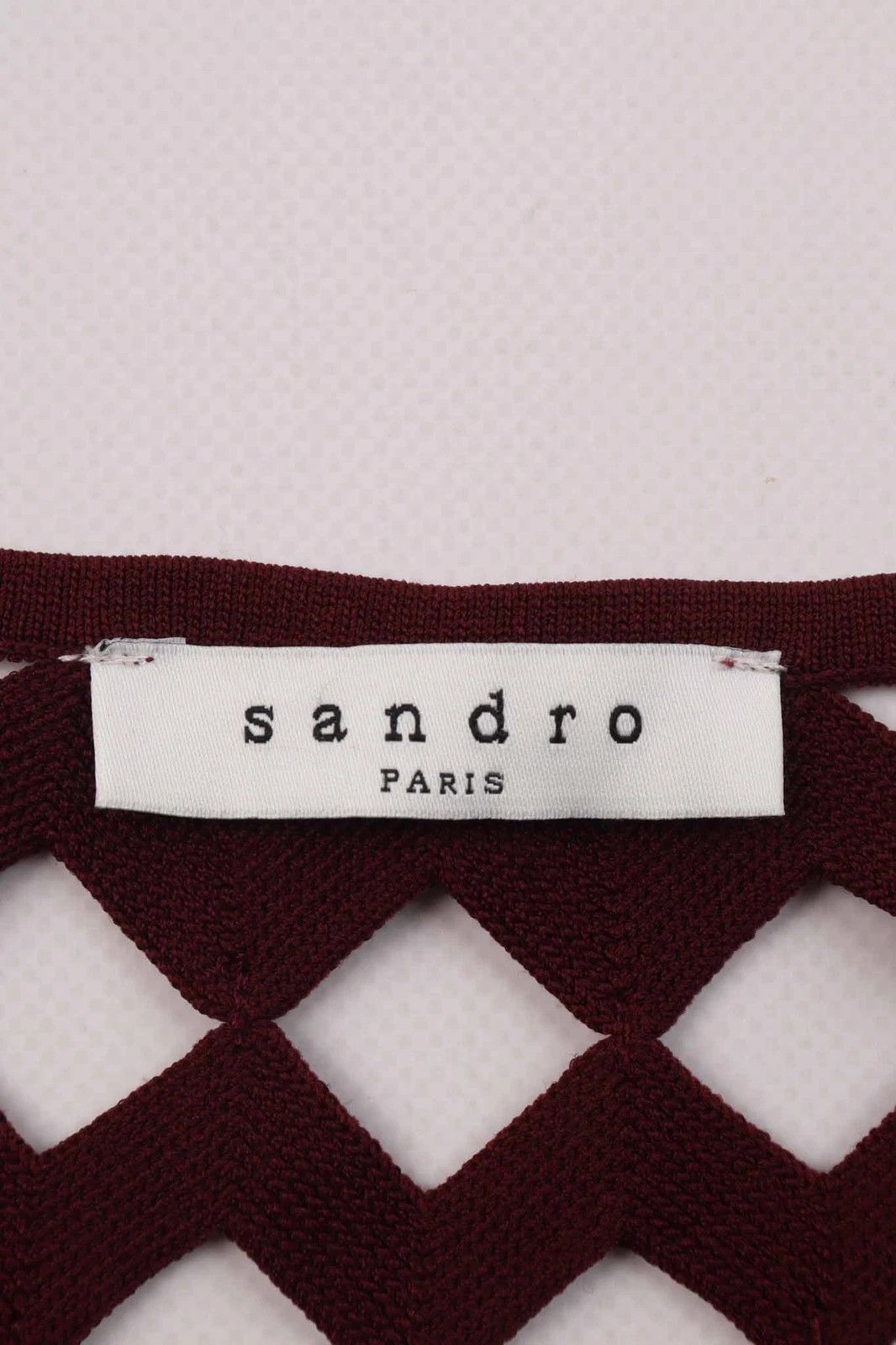 Sandro Women's Sandro Paris Bordeaux Knit Cut-Out Dress Size L Size L / US 10 / IT 46 - 3 Thumbnail