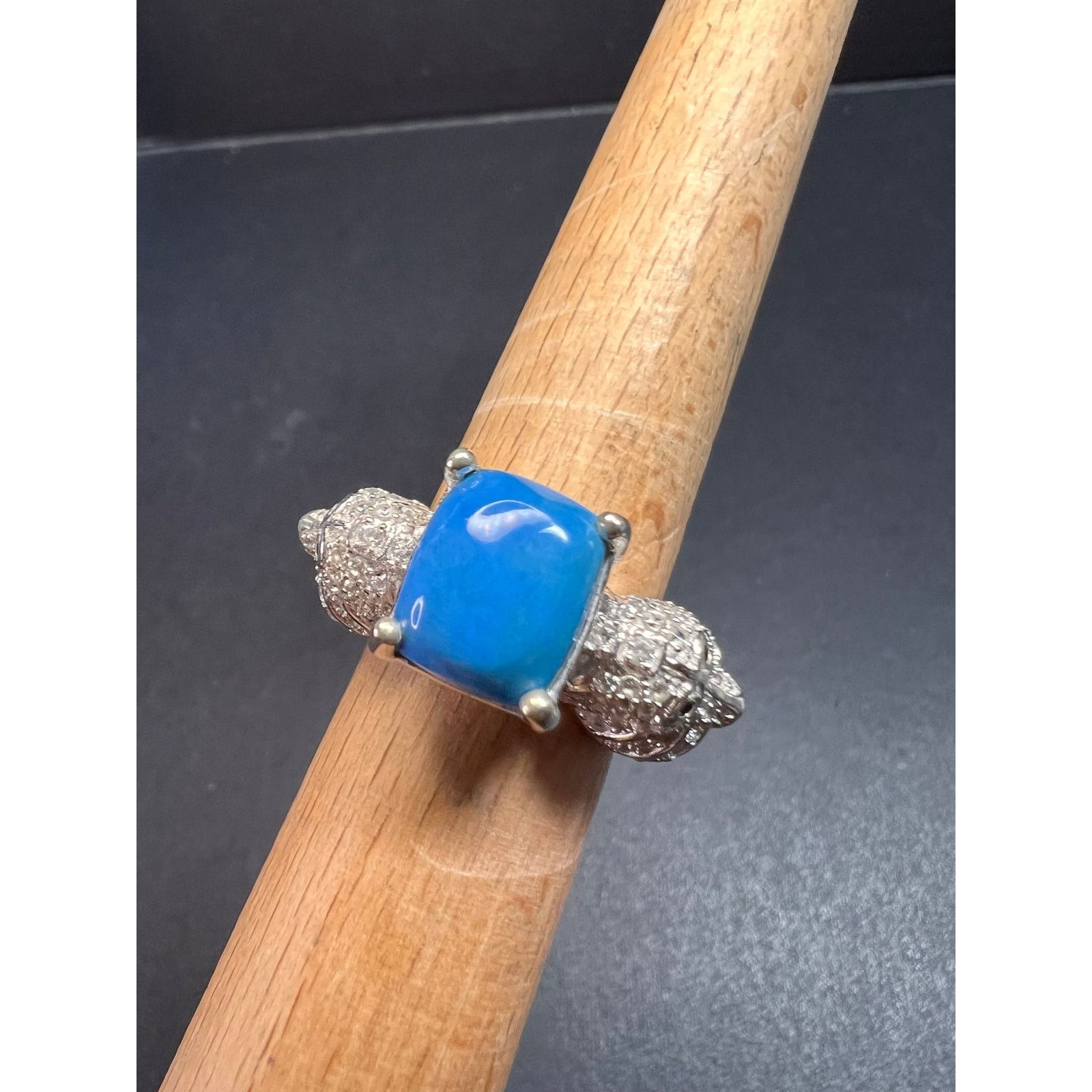 Other NEW Ceruleite and zircon seahorse ring in 925 silver size 8 Size ONE SIZE - 21 Thumbnail