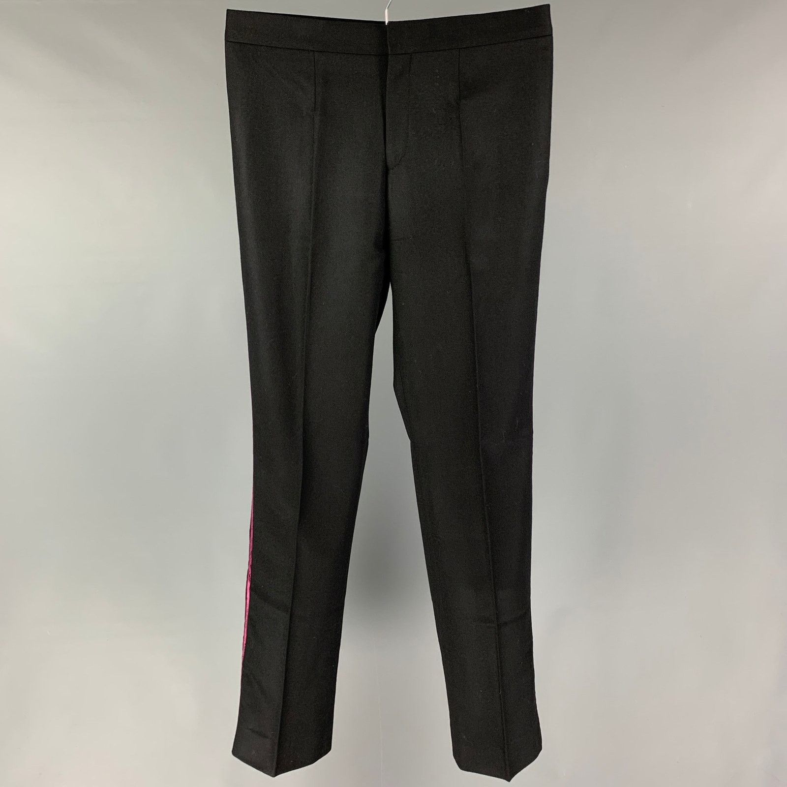 Burberry Prorsum BURBERRY PRORSUM Size 32 Black Wool Tuxedo Dress Pants Size US 32 / EU 48 - 1 Thumbnail