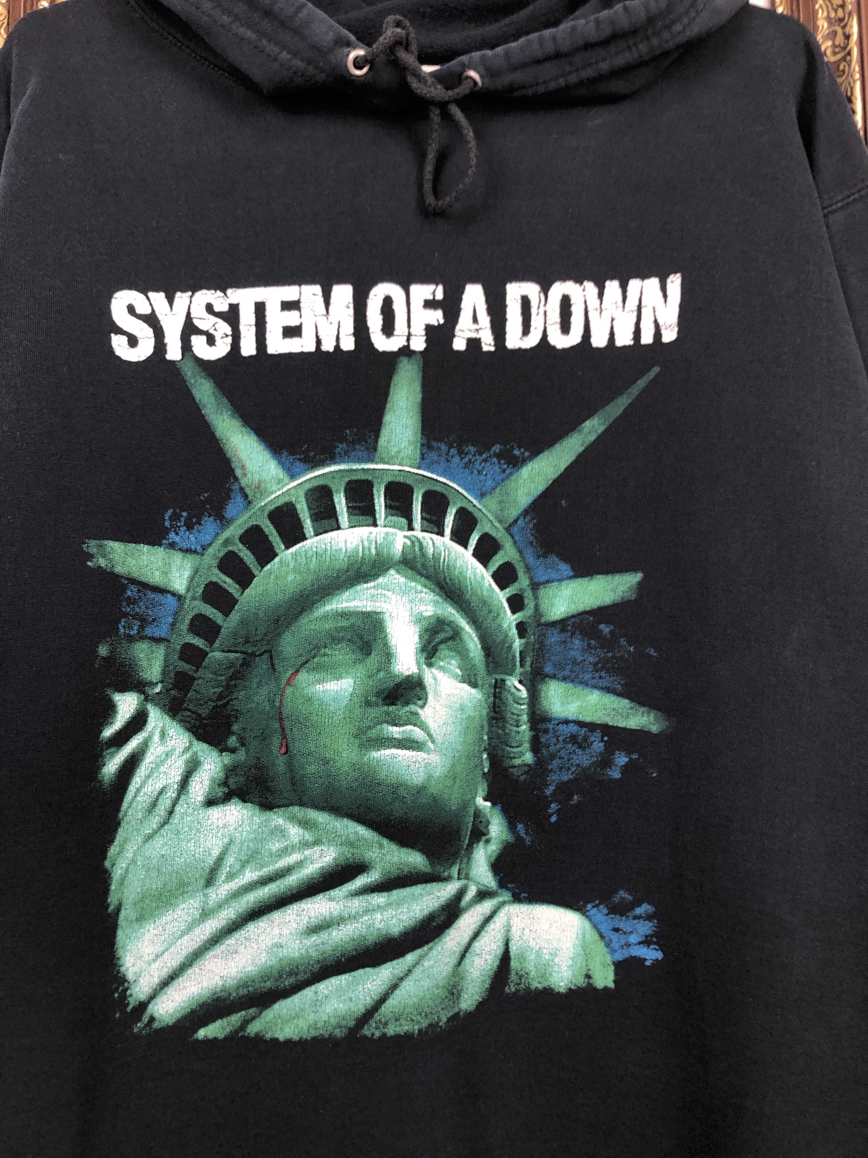 Band Tees × Vintage Vintage SOAD System Of A Down Lady Liberty Over Print Jacket Size US XL / EU 56 / 4 - 2 Thumbnail