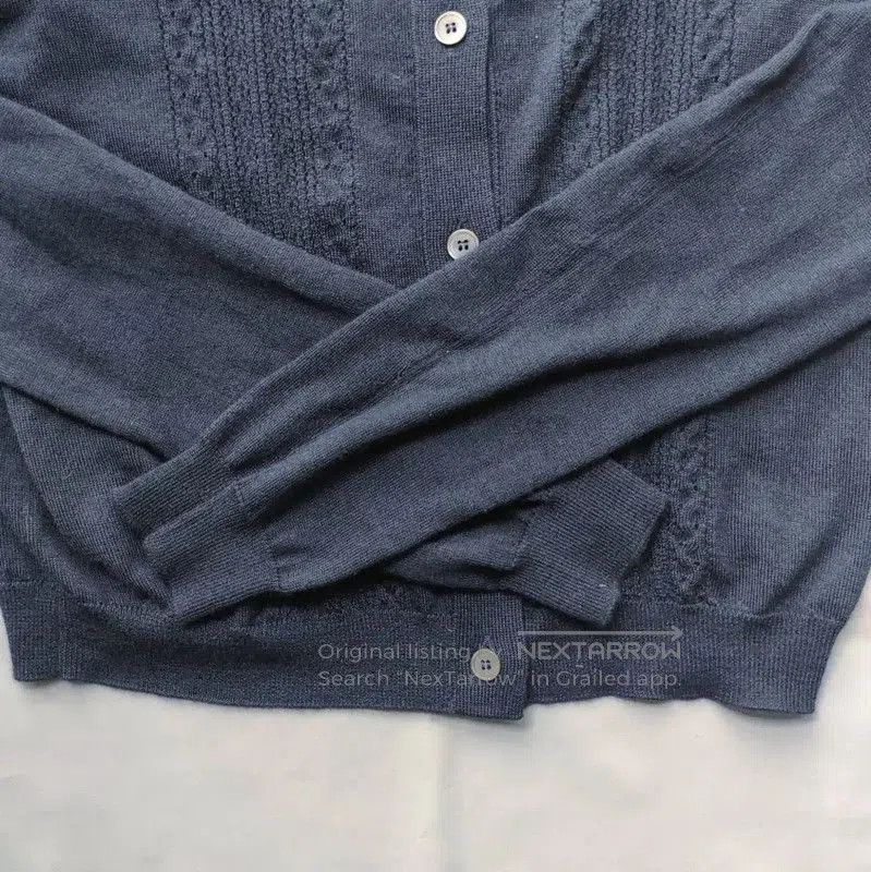 Miu Miu Miu Miu Navy Floral Cashmere Blend Cardigan . Size M / US 6-8 / IT 42-44 - 5 Thumbnail