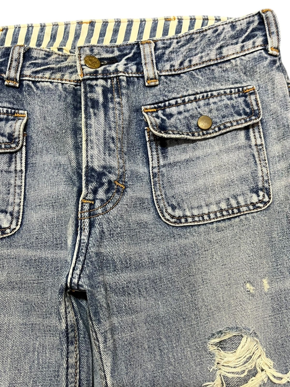 Kenzo Vintage RNA.inc Flare Faded Distressed Bush Pants Denim Size US 31 - 6 Thumbnail