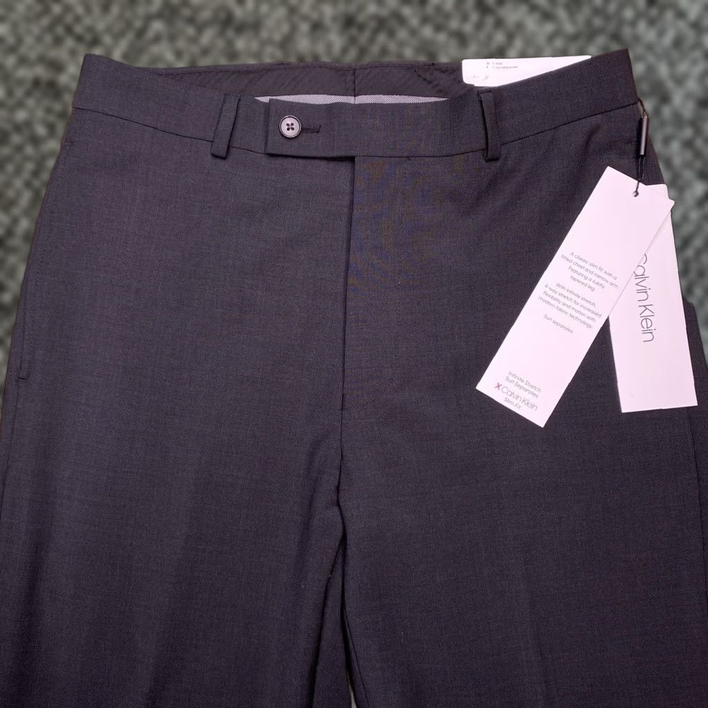 Calvin Klein Calvin Klein Slim Pants Mens 30x32 Blue Dress Slim Fit Tapered Professional Classic Wool Blend New Size US 30 / EU 46 - 1 Thumbnail