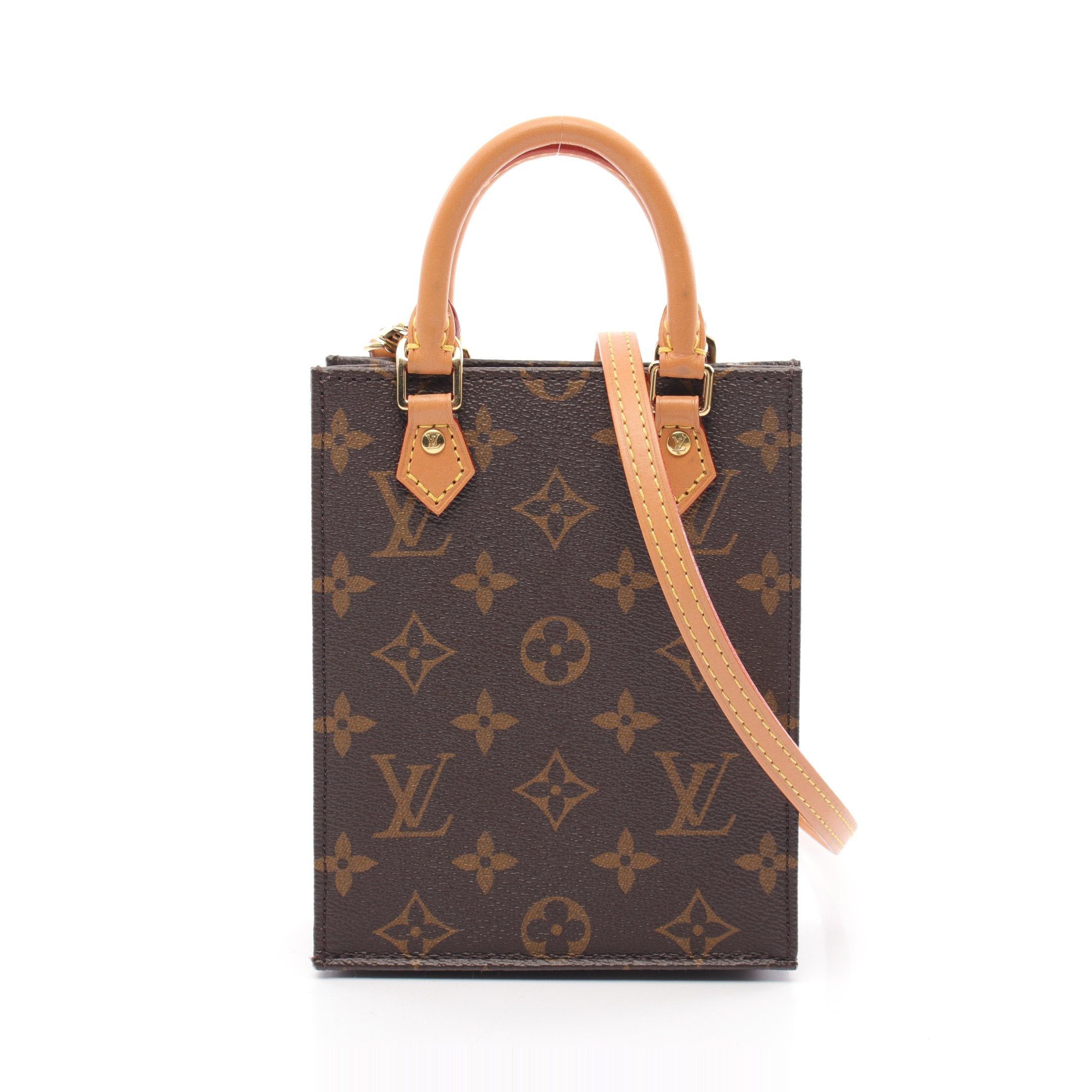 Louis Vuitton Louis Vuitton Petite Sac Plat Monogram Handbag Leather Brown Size ONE SIZE - 1 Thumbnail